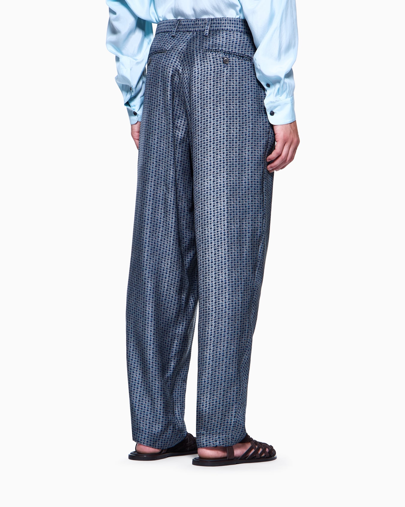 Pantaloni a due pinces in viscosa stampata Slide 2