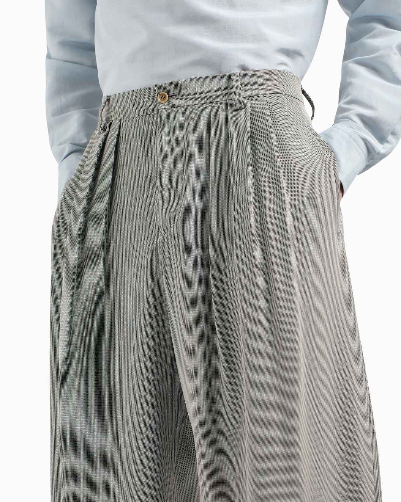 Double-pleat trousers in a micro-textured viscose blend Slide 5