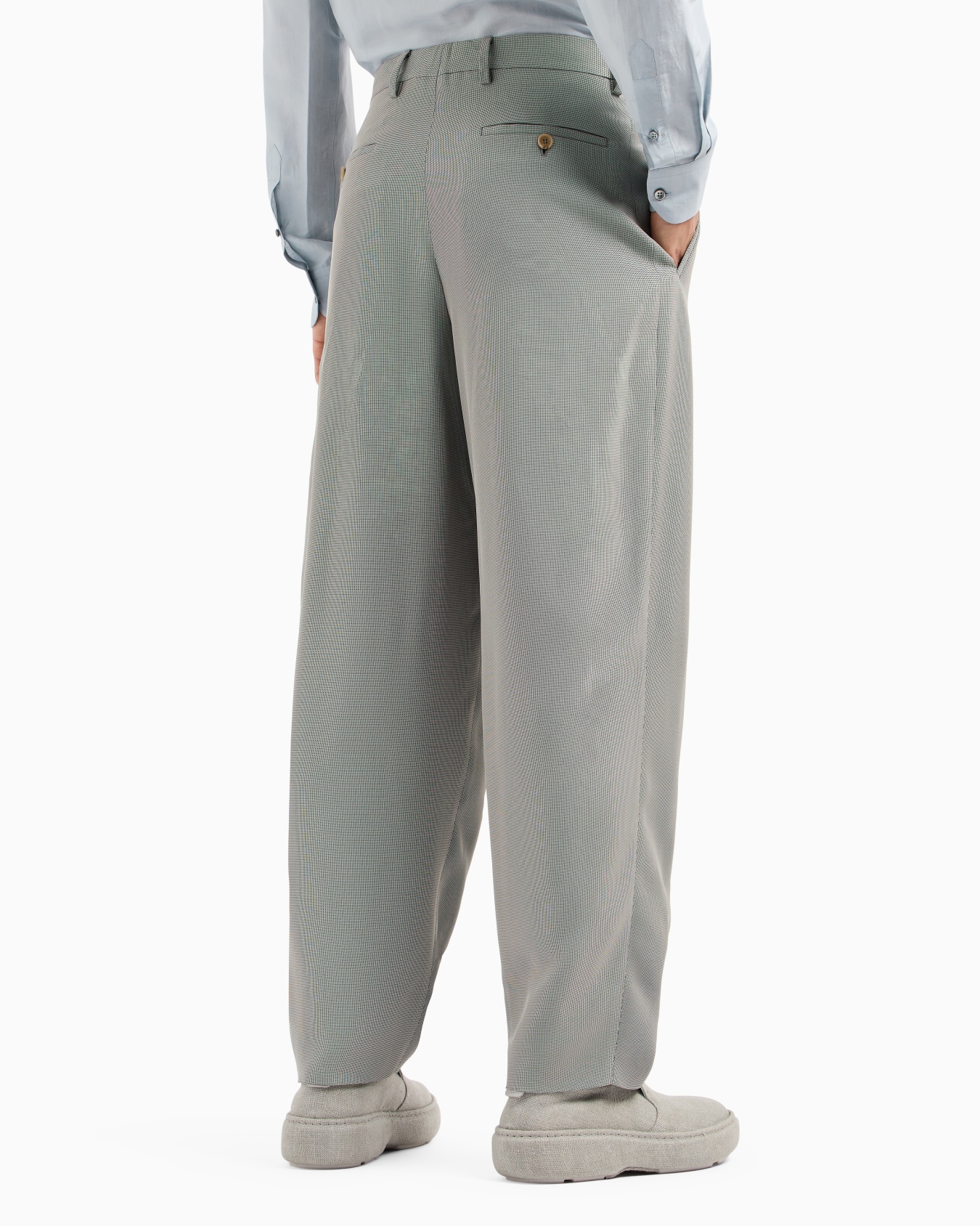 Double-pleat trousers in a micro-textured viscose blend Slide 3