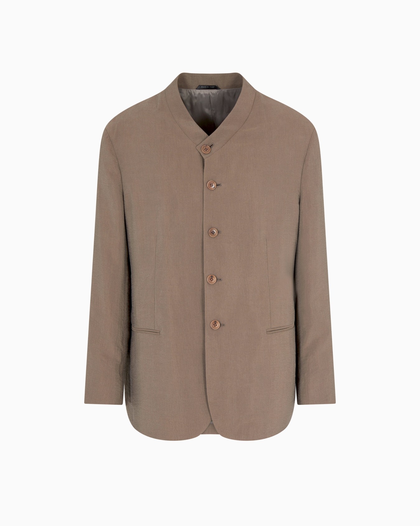 Washed silk blend single-breasted jacket Slide 0