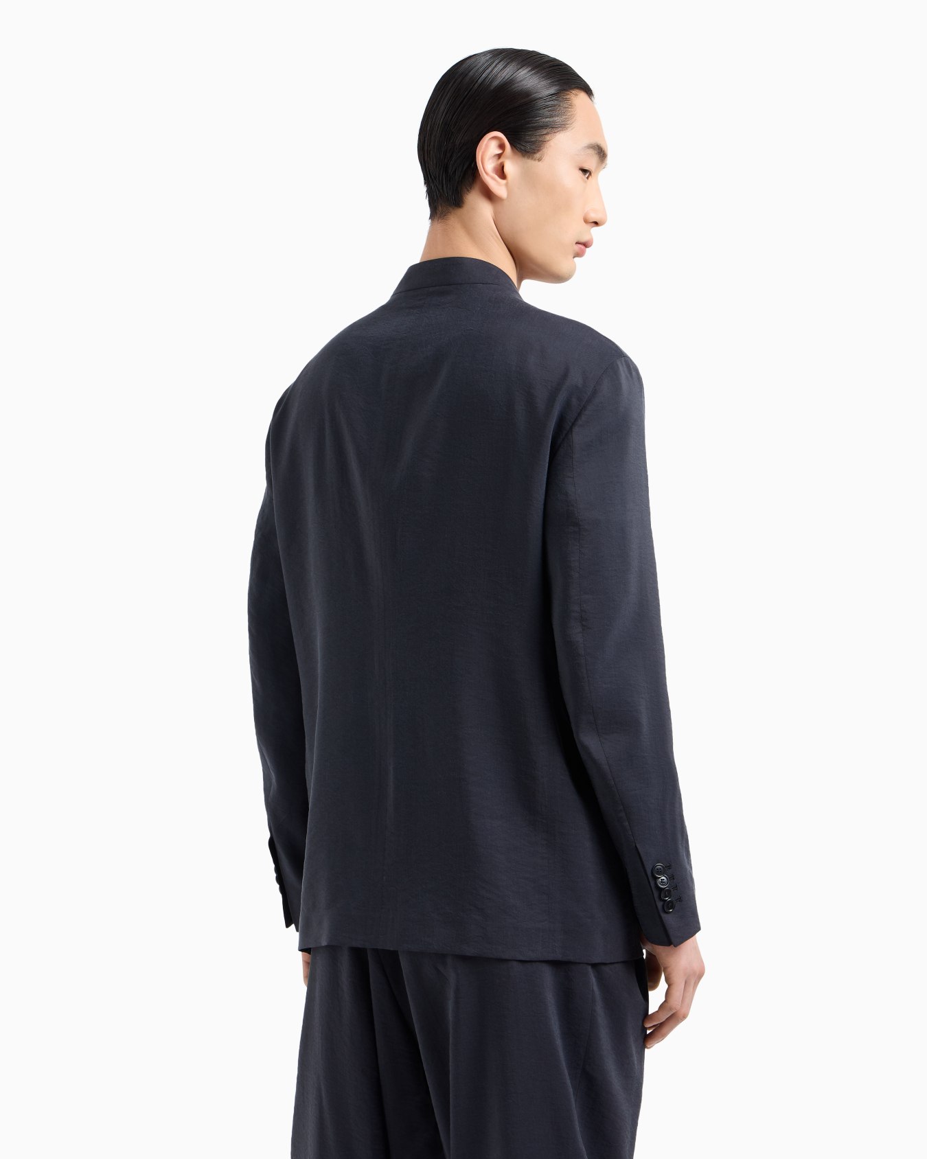 Washed silk blend single-breasted jacket Slide 2