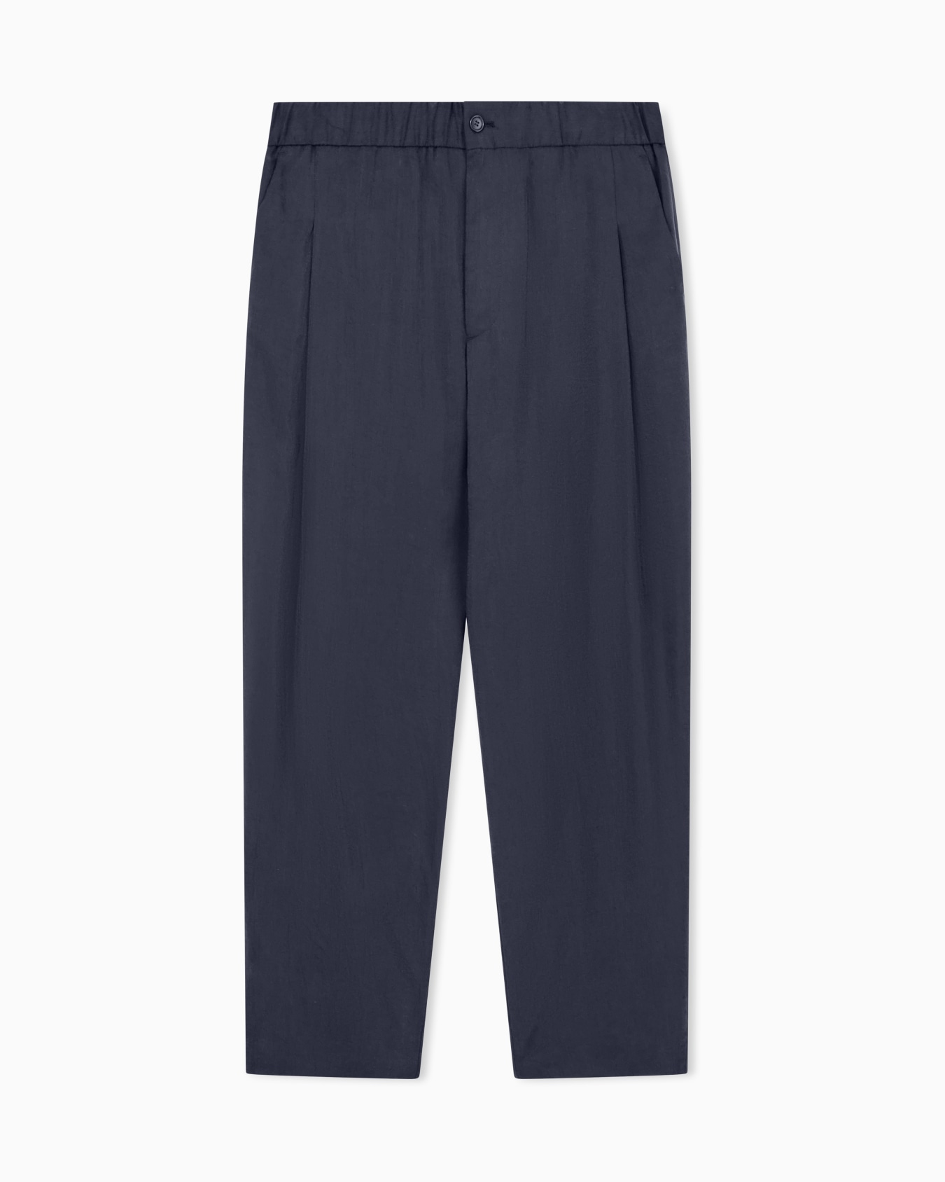 Washed, silk-blend, single-pleat trousers Slide 0