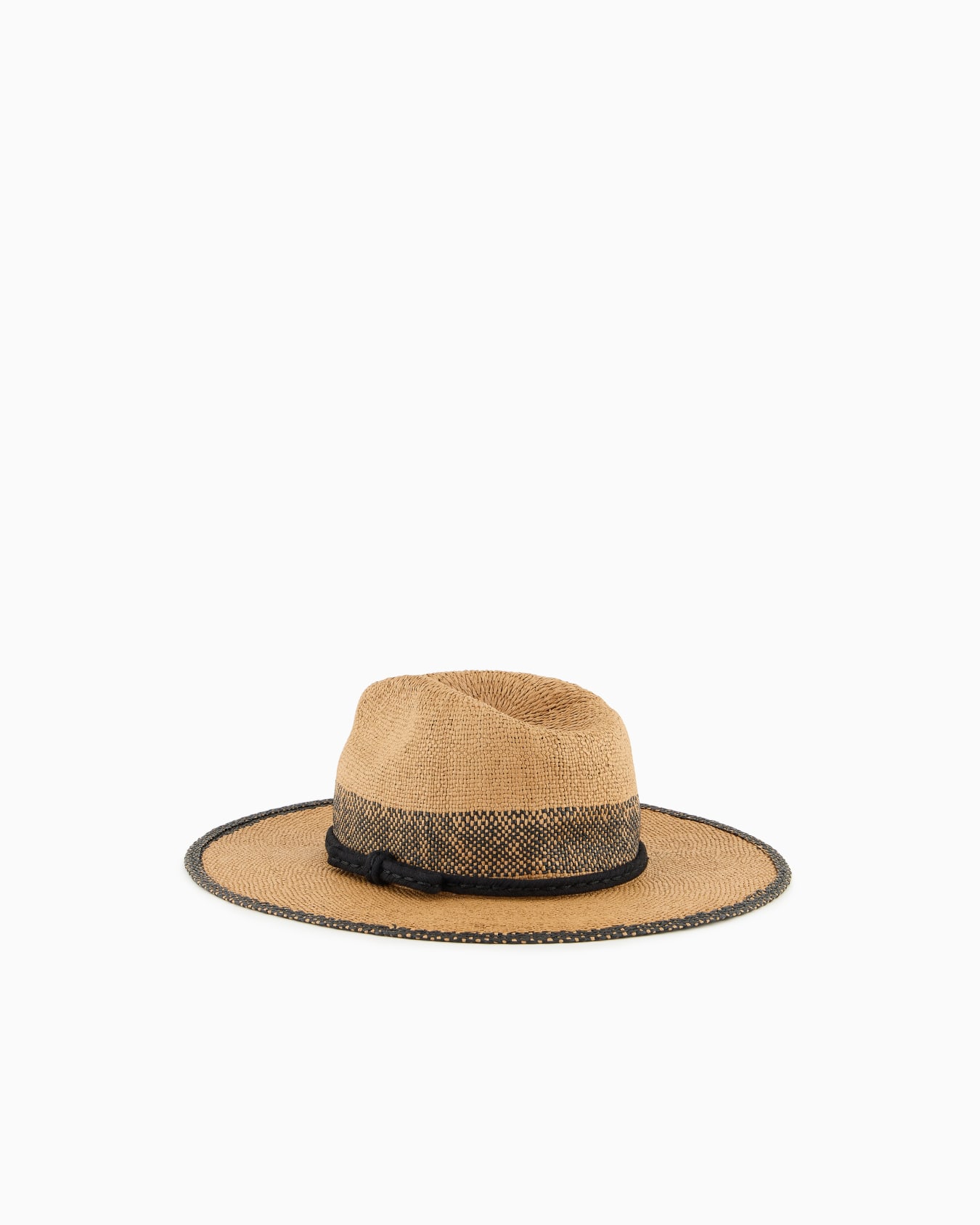 Two-toned, woven hat Slide 1