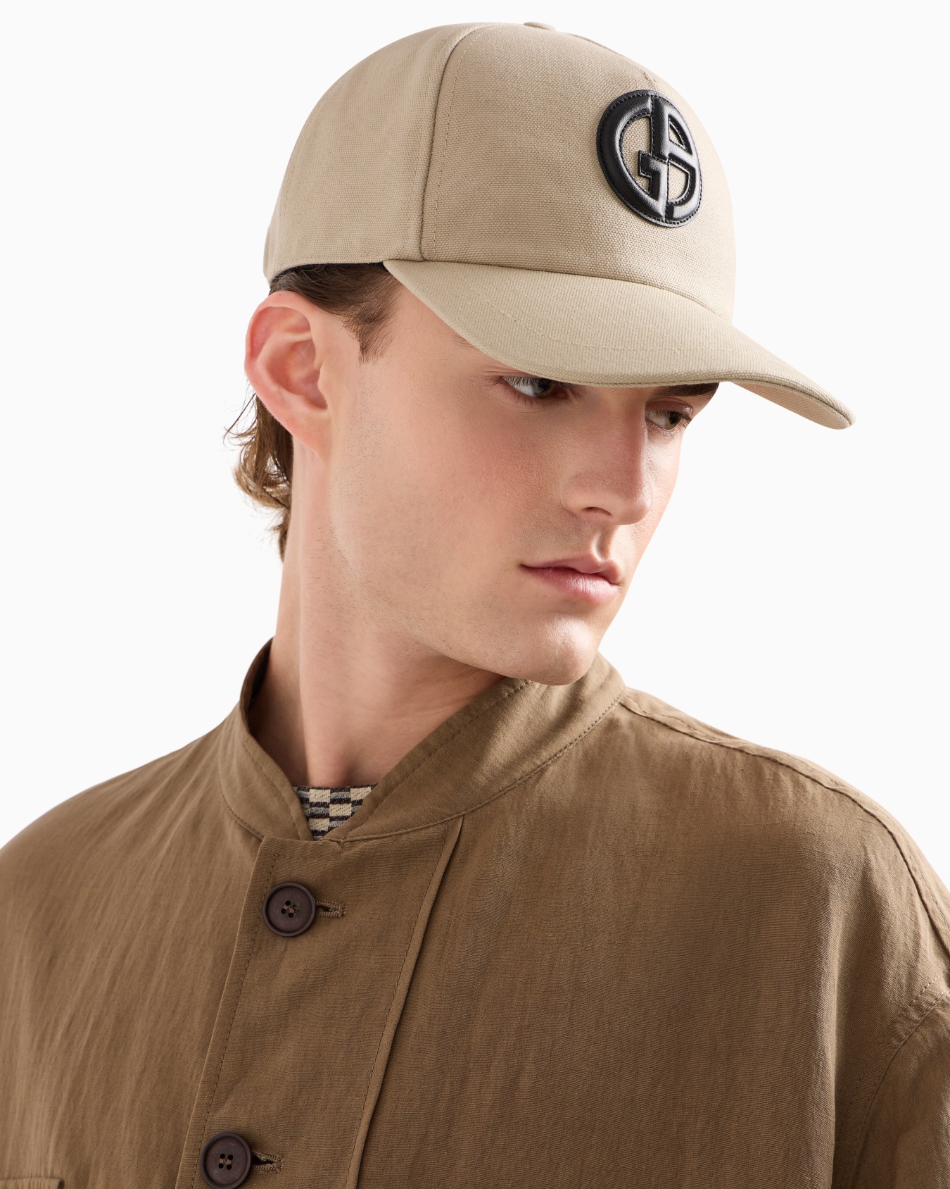Cotton baseball cap with leather logo Slide 2