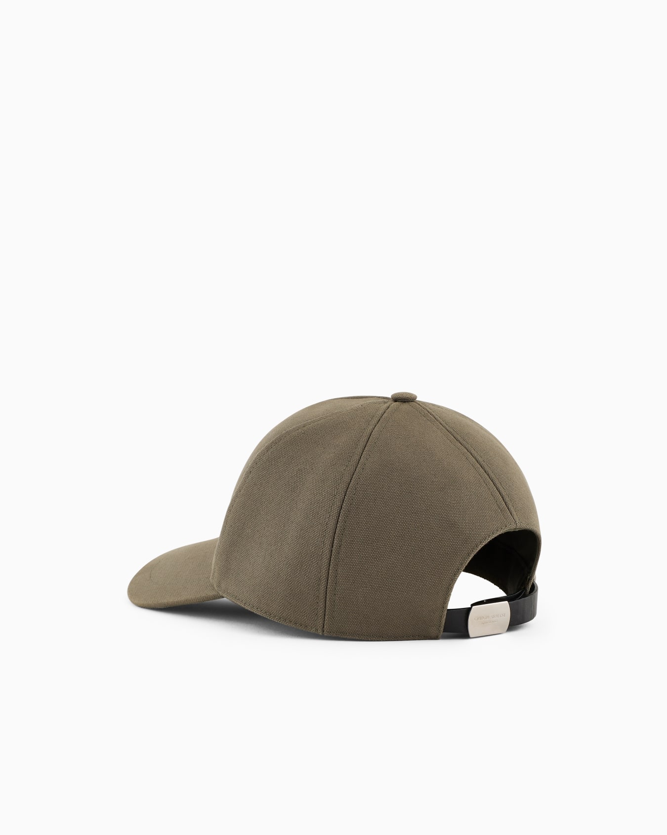 Cotton baseball cap with leather logo Slide 1
