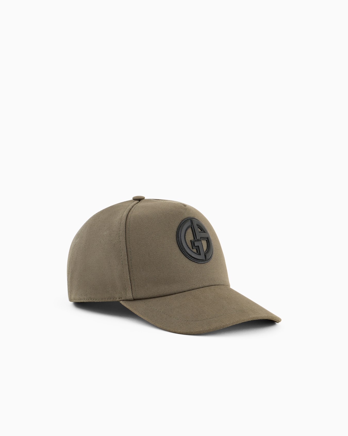 Cotton baseball cap with leather logo Slide 0