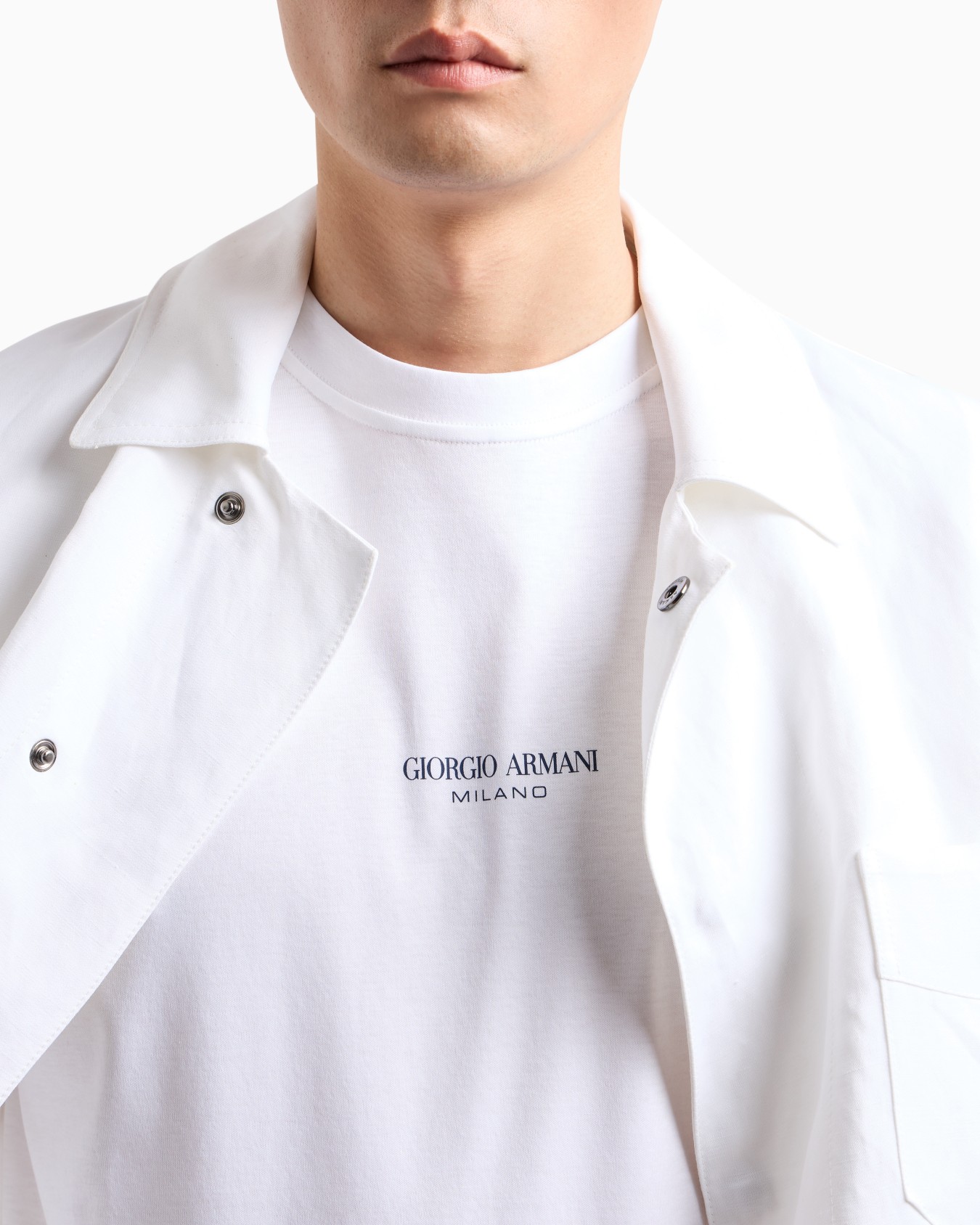 T-shirt ras-du-cou en interlock de coton Diapositive 4