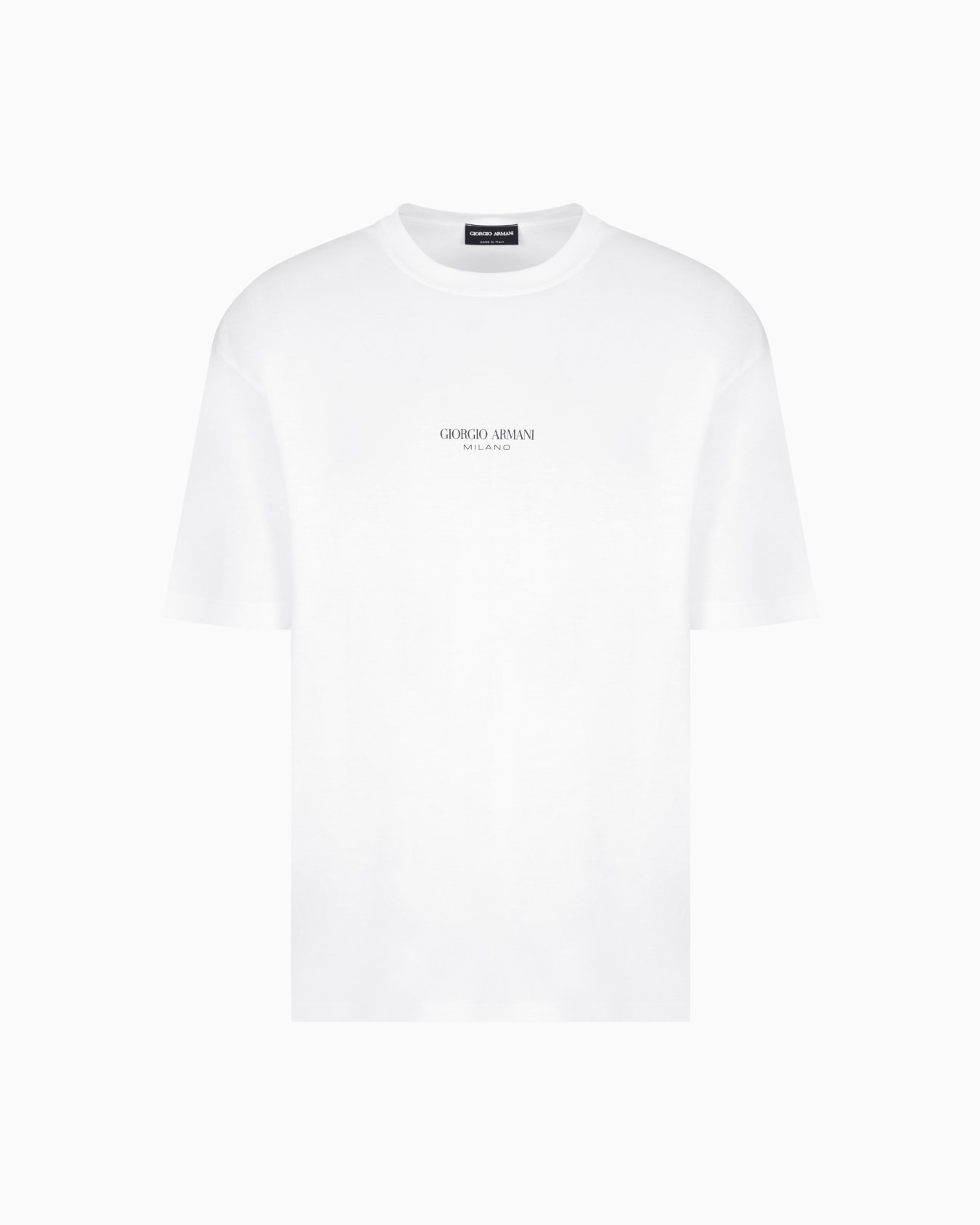T-shirt ras-du-cou en interlock de coton Diapositive 0