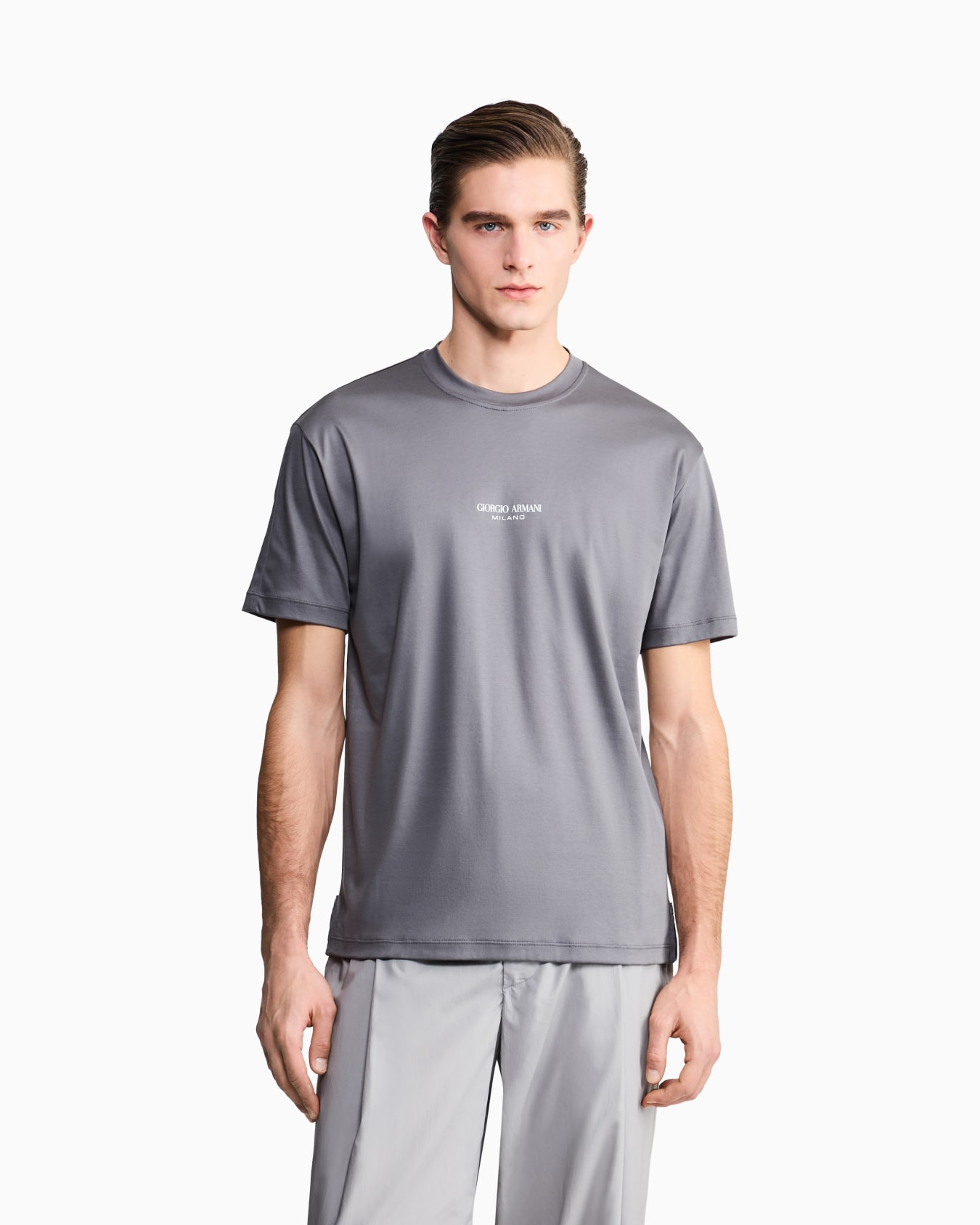 Cotton interlock crew-neck T-shirt Slide 3