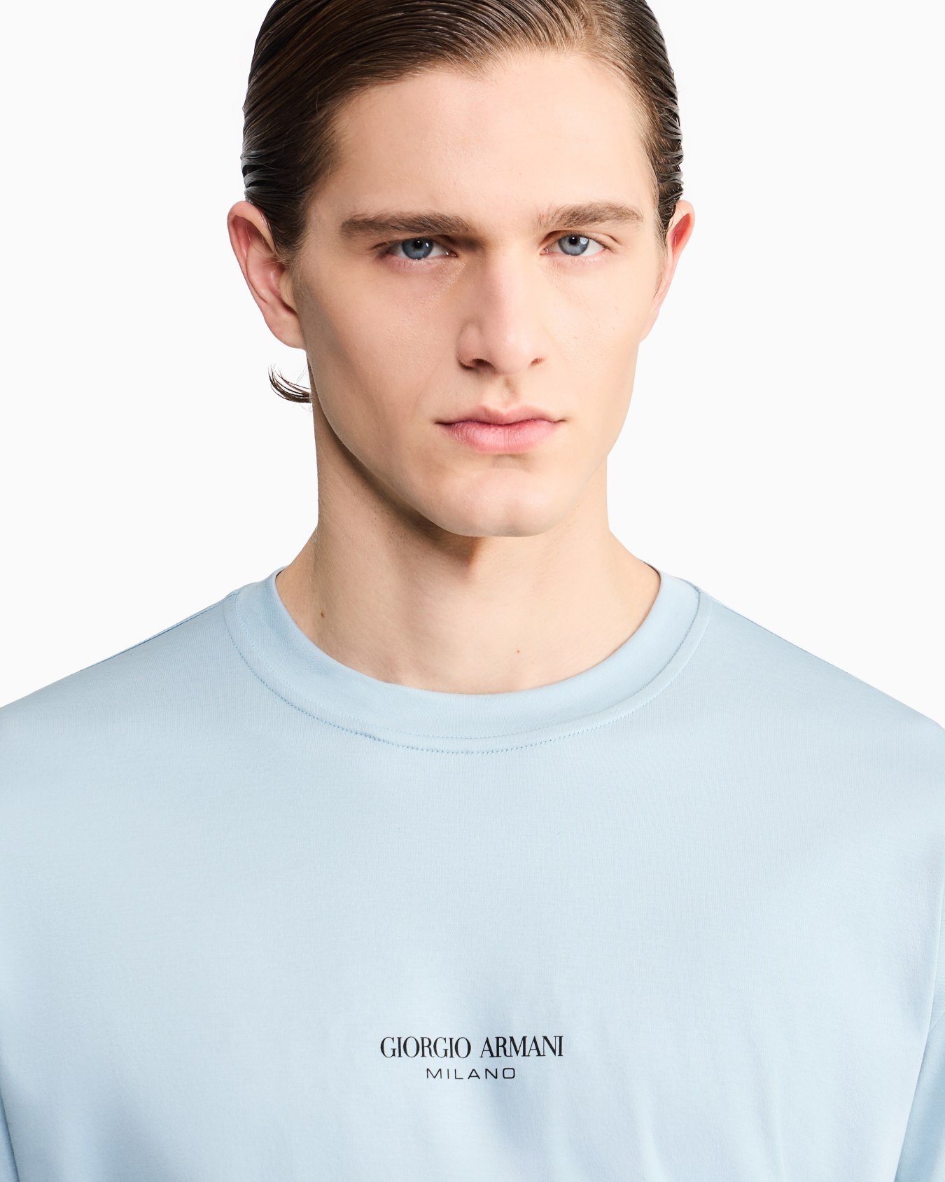 T-shirt girocollo in interlock di cotone Slide 5