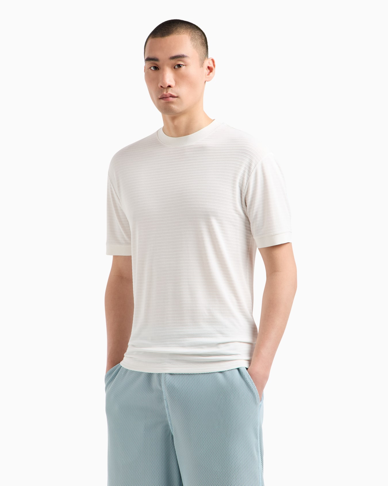 Embroidered viscose crew-neck T-Shirt Slide 3