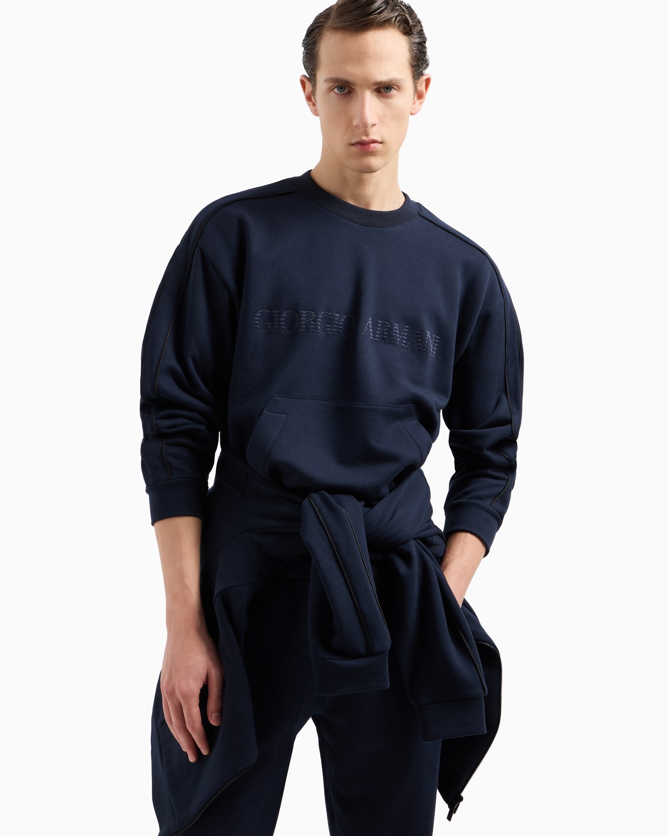 Cotton and cashmere zip-up sweatshirt Slide 5