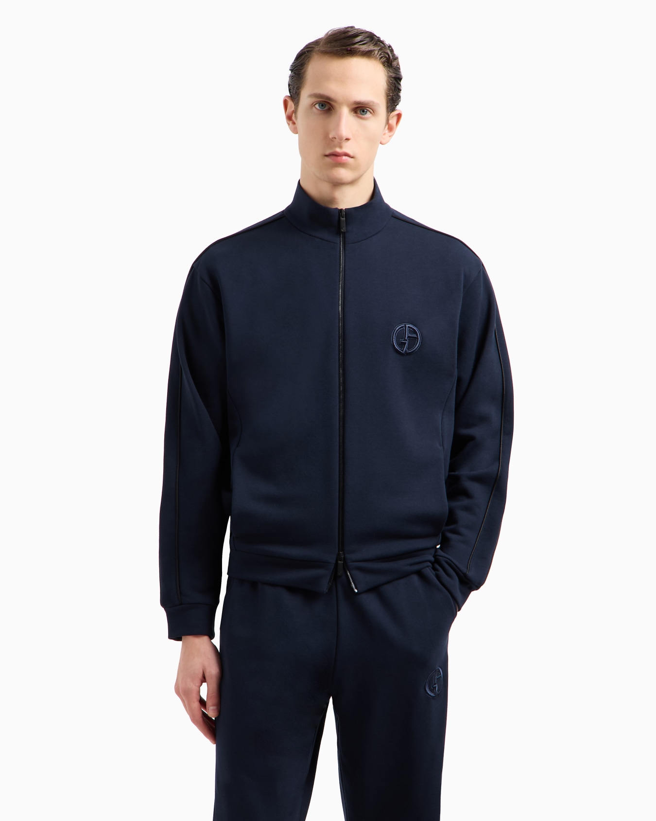 Cotton and cashmere zip-up sweatshirt Slide 3