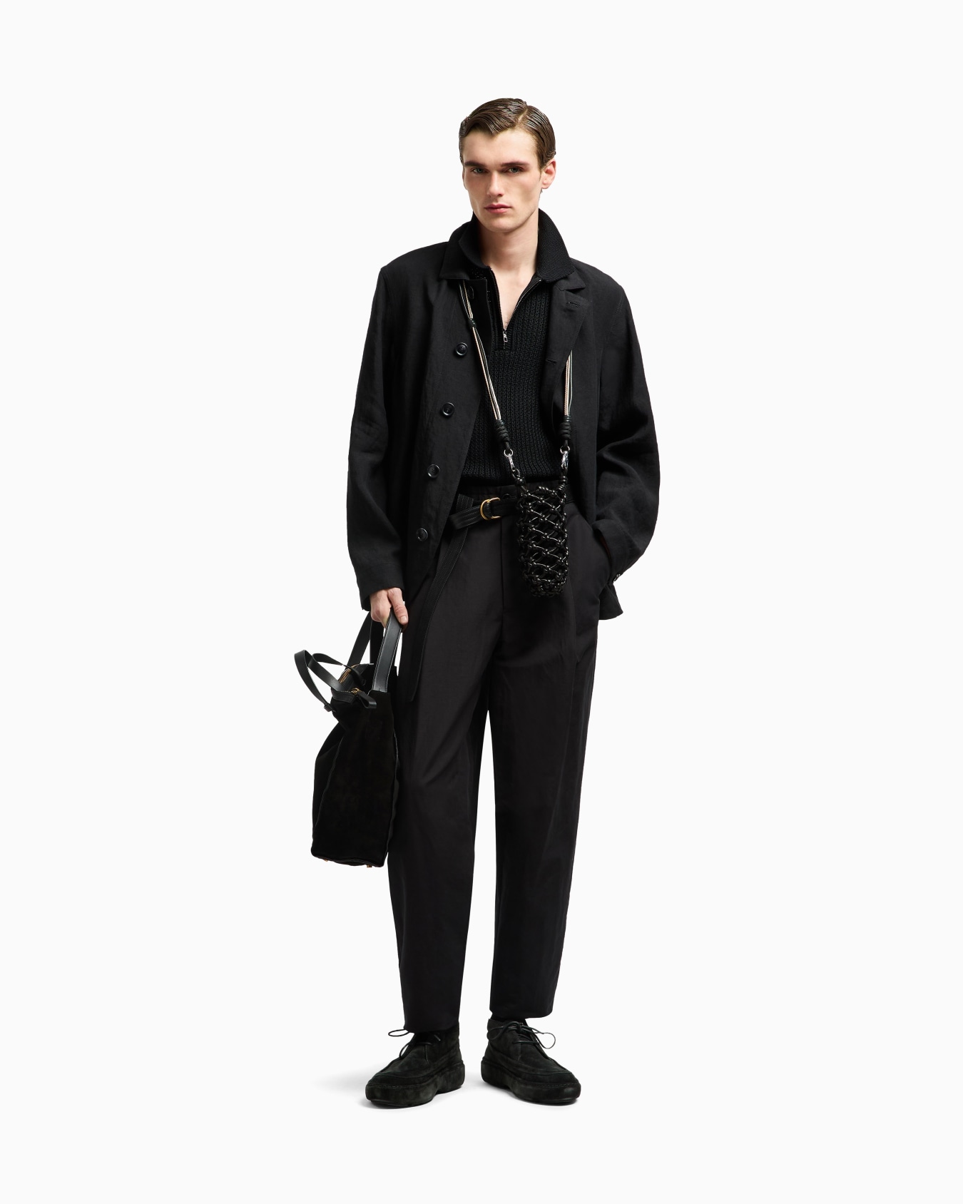 Pure linen, single-breasted jacket Slide 1