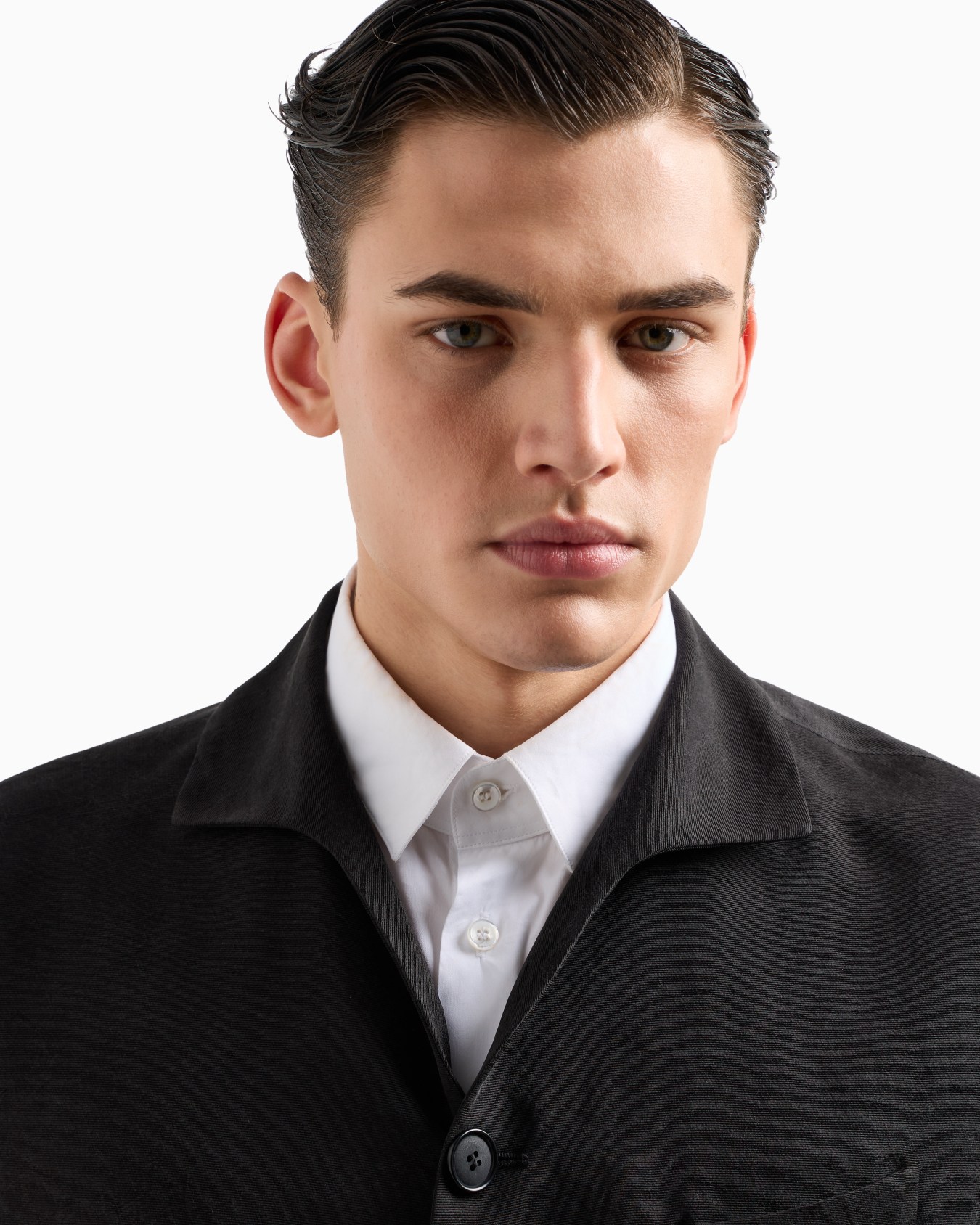 Veste à simple boutonnage en canneté de soie lavée Diapositive 5