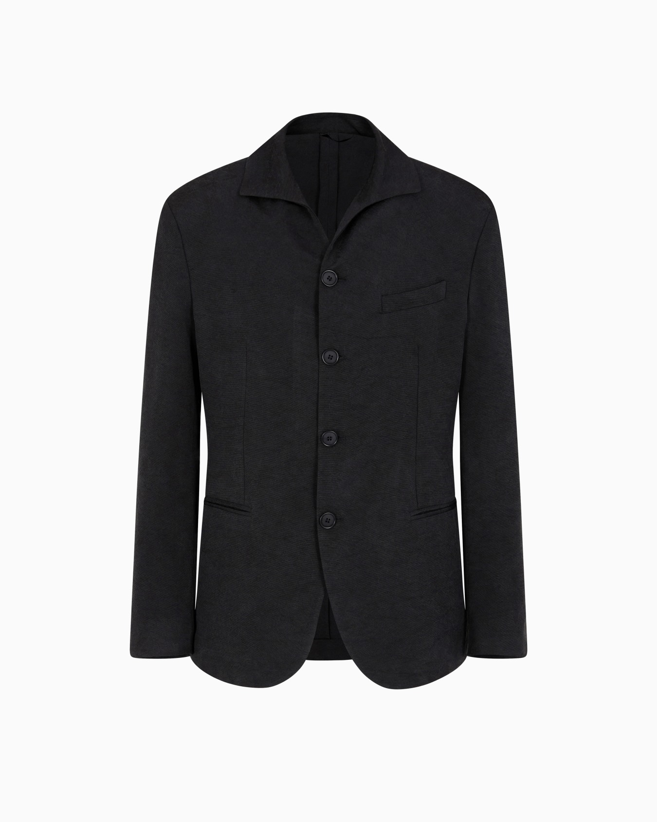 Veste à simple boutonnage en canneté de soie lavée Diapositive 0