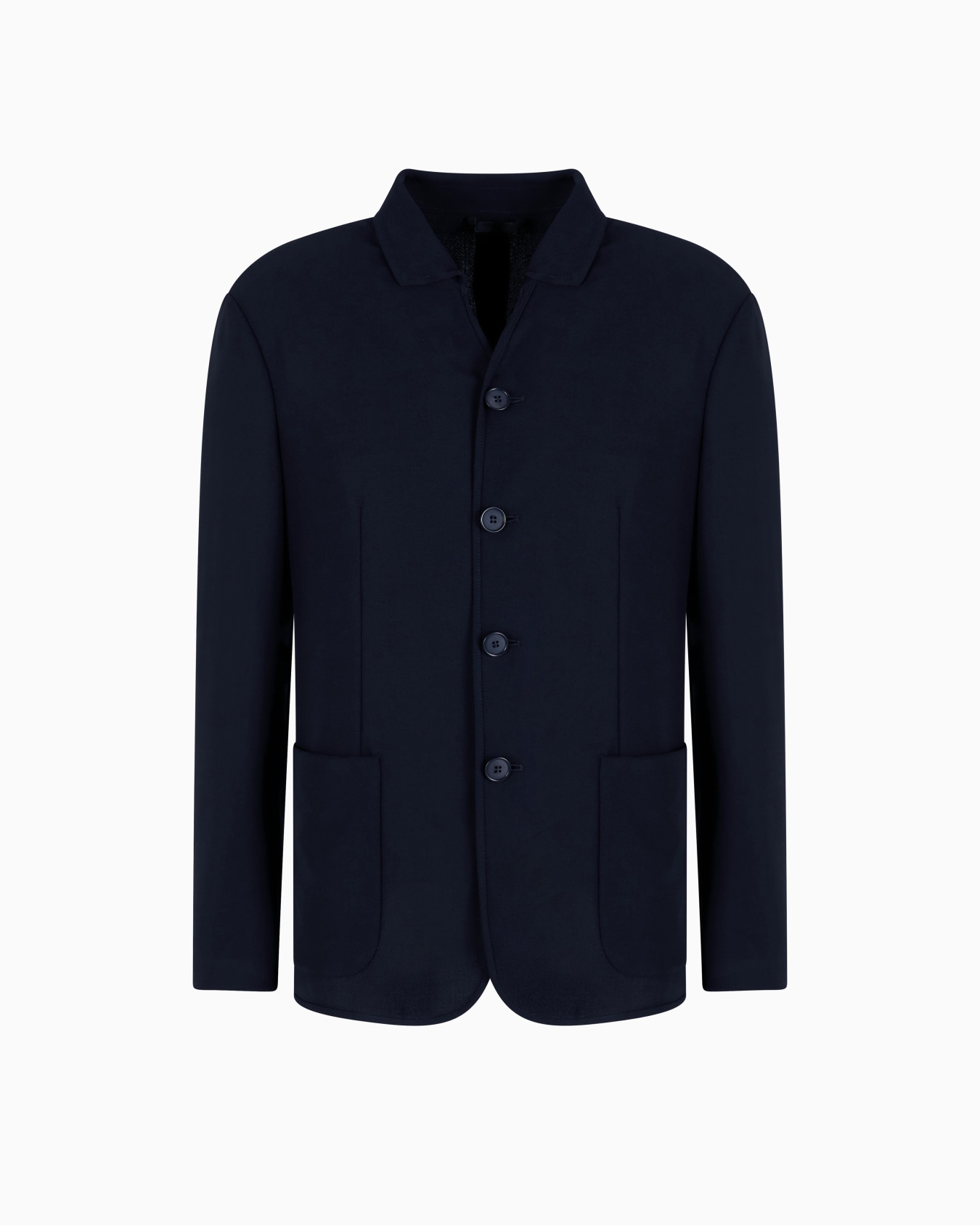 Single-breasted jacket in virgin wool tricot Slide 0
