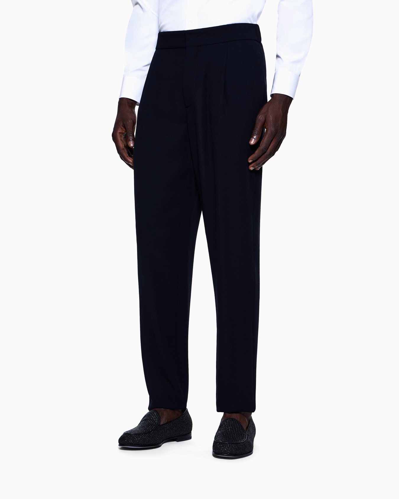 Single-pleat wool-crêpe trousers Slide 3