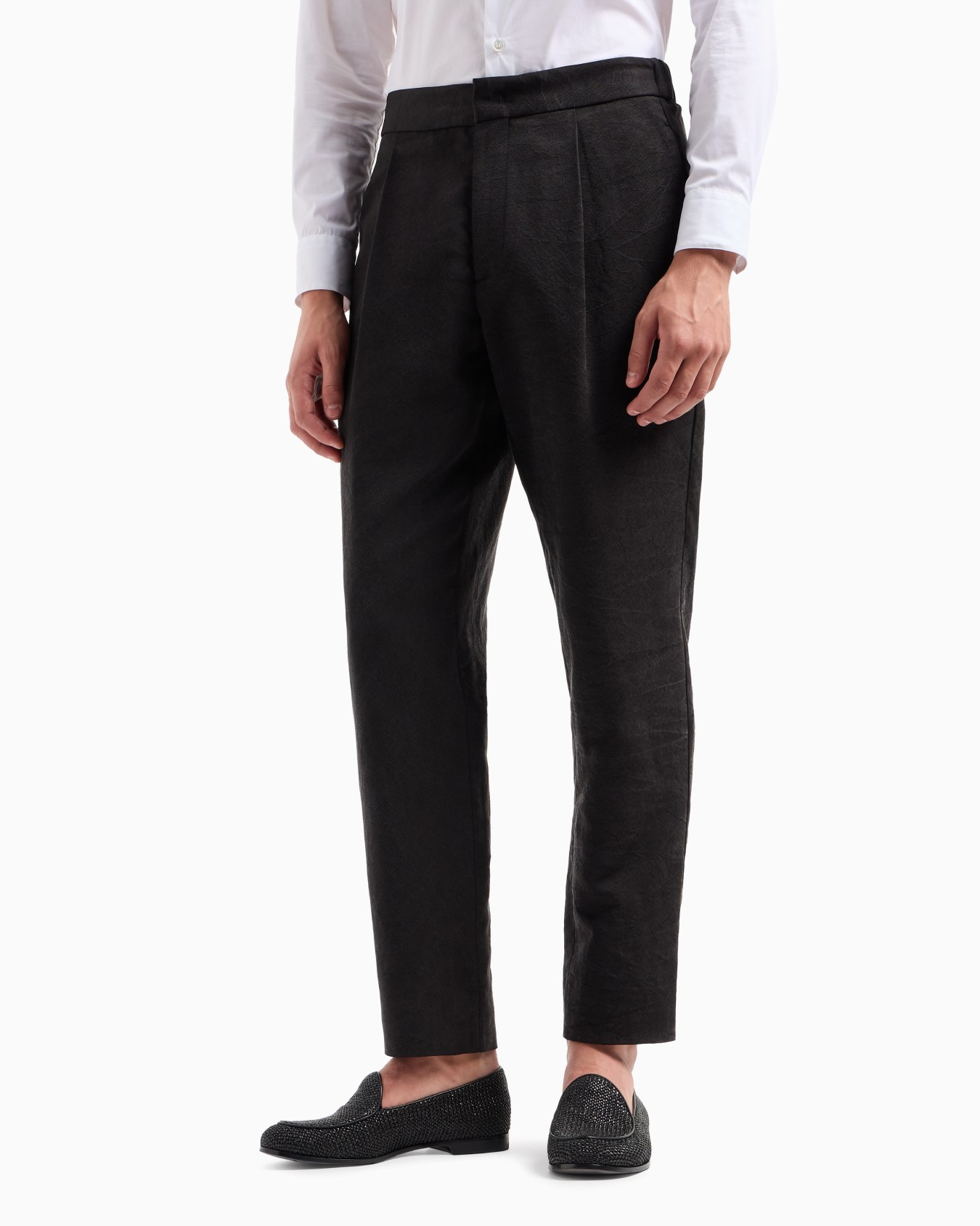 Washed silk single-dart trousers Slide 4