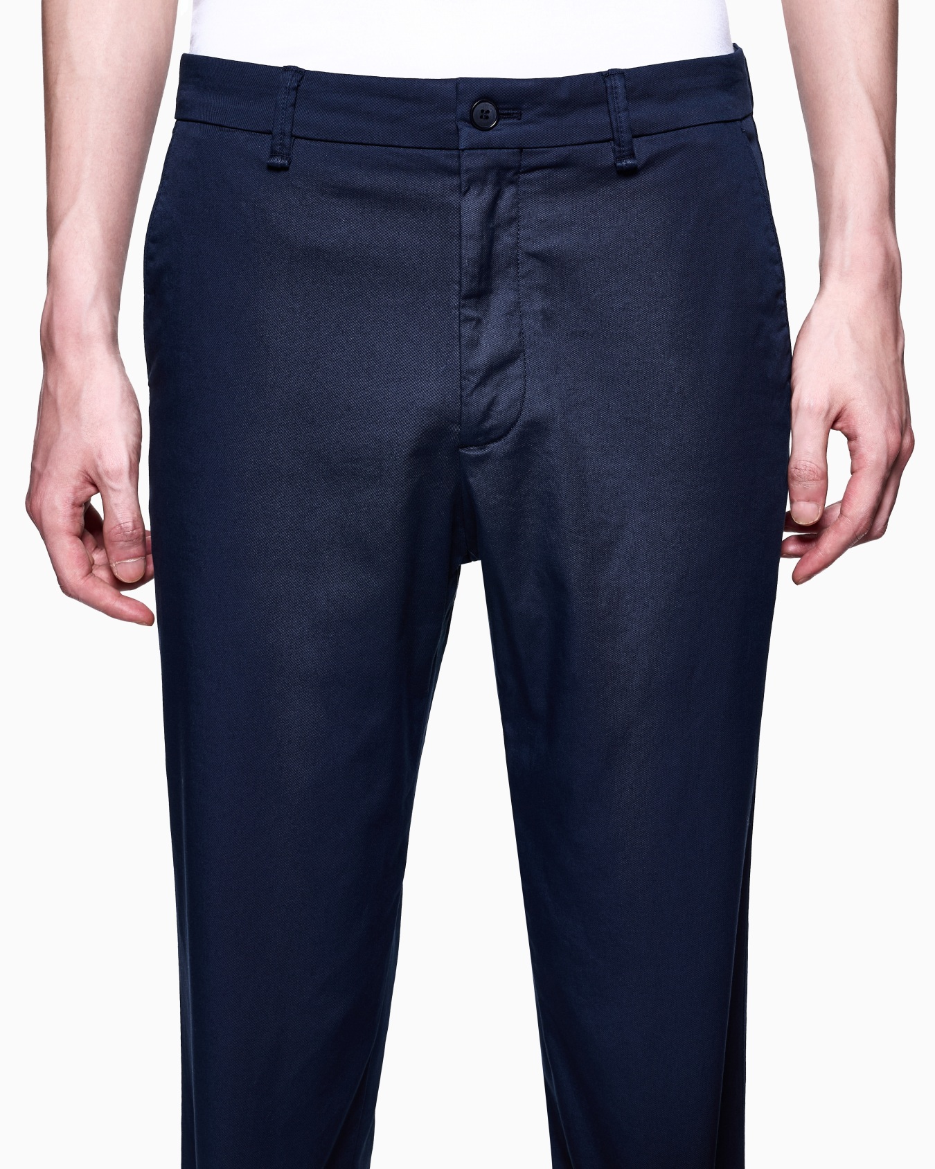 Pantaloni flat front in gabardine di cotone stretch Slide 6