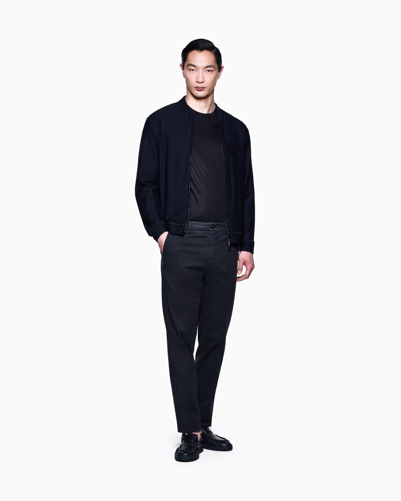 Flat-front trousers in stretch-cotton gabardine Slide 1