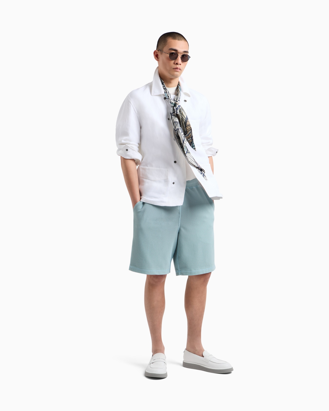 Bermuda shorts in technical waffle fabric Slide 1