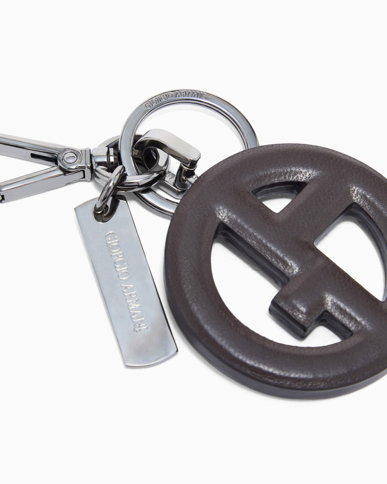 Nappa leather keyring with GA logo Slide 1