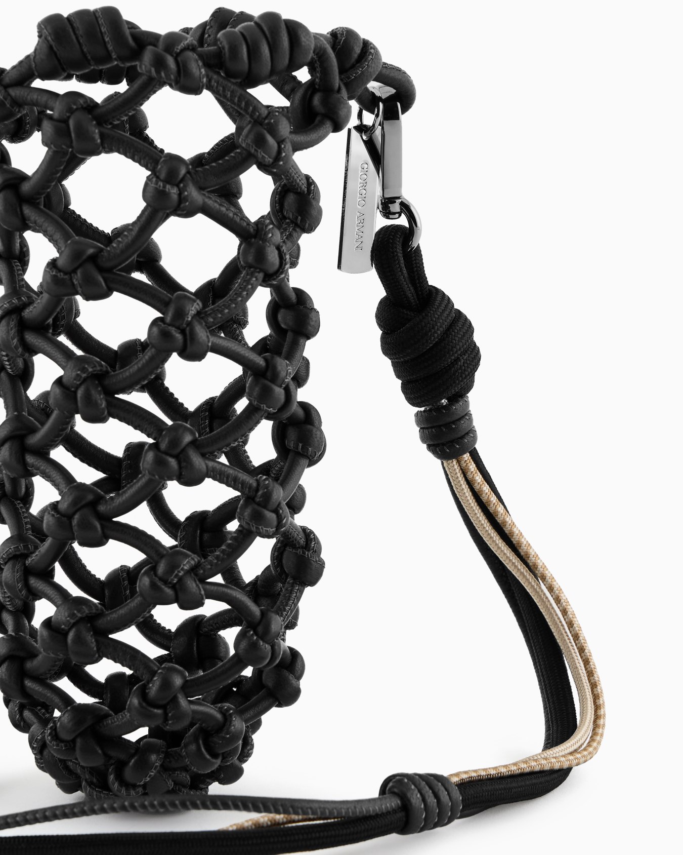 Braided nappa leather bottle holder Slide 1