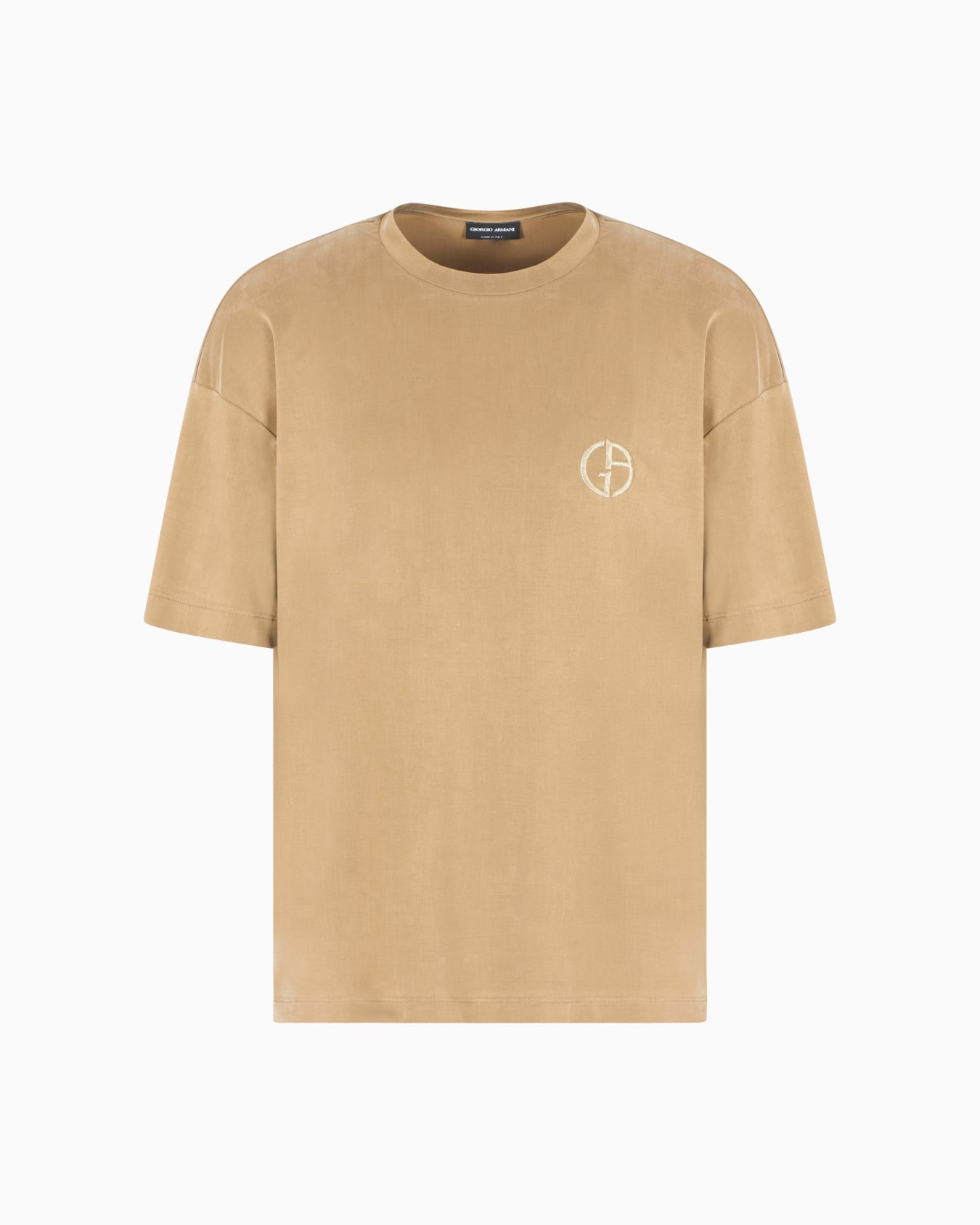 Stretch cupro oversized crew-neck T-shirt Slide 0