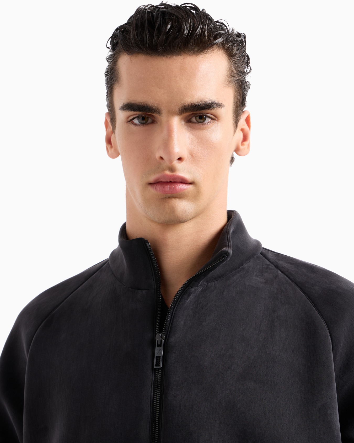 Stretch cotton and cupro blouson Slide 5