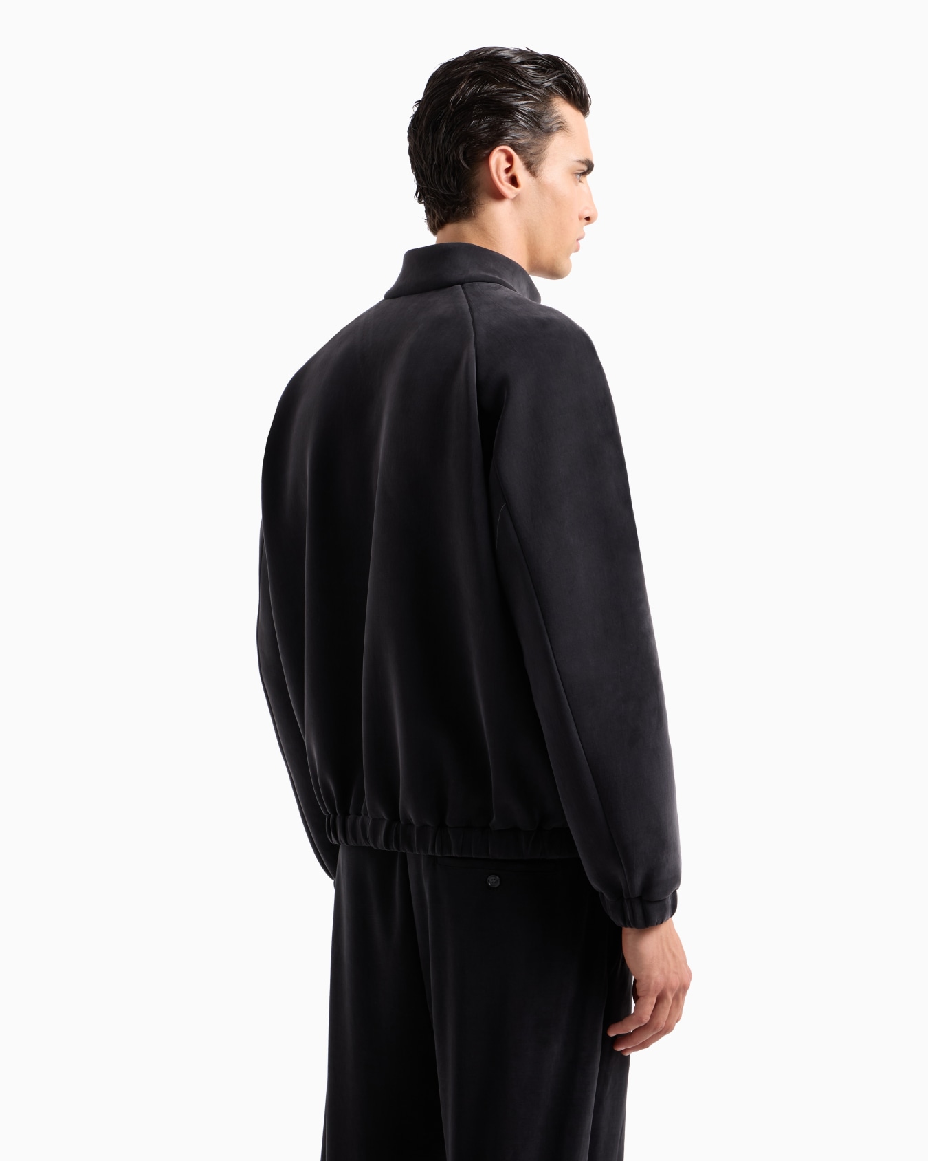 Stretch cotton and cupro blouson Slide 3