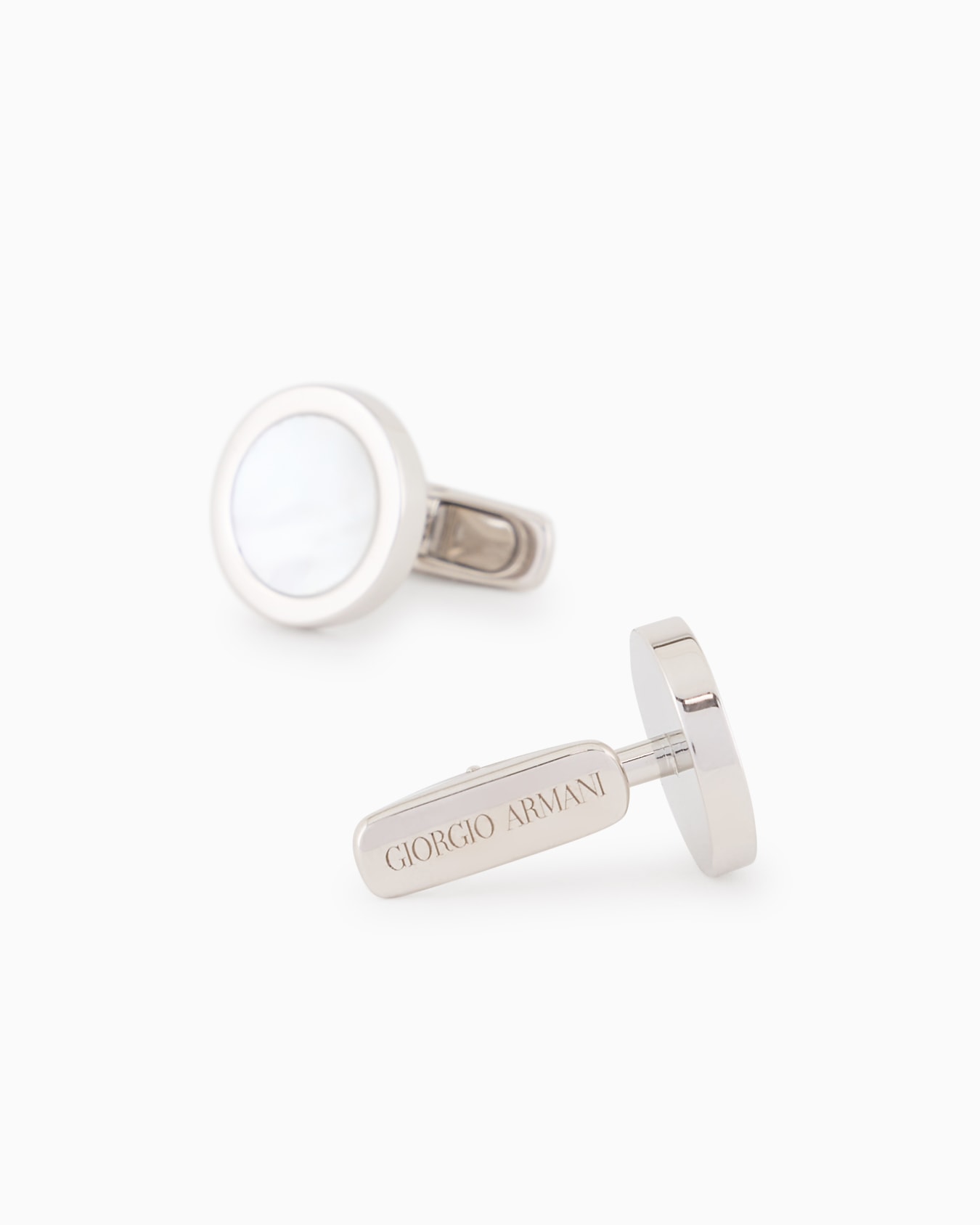 Mother-of-pearl and sterling silver cufflinks Slide 1