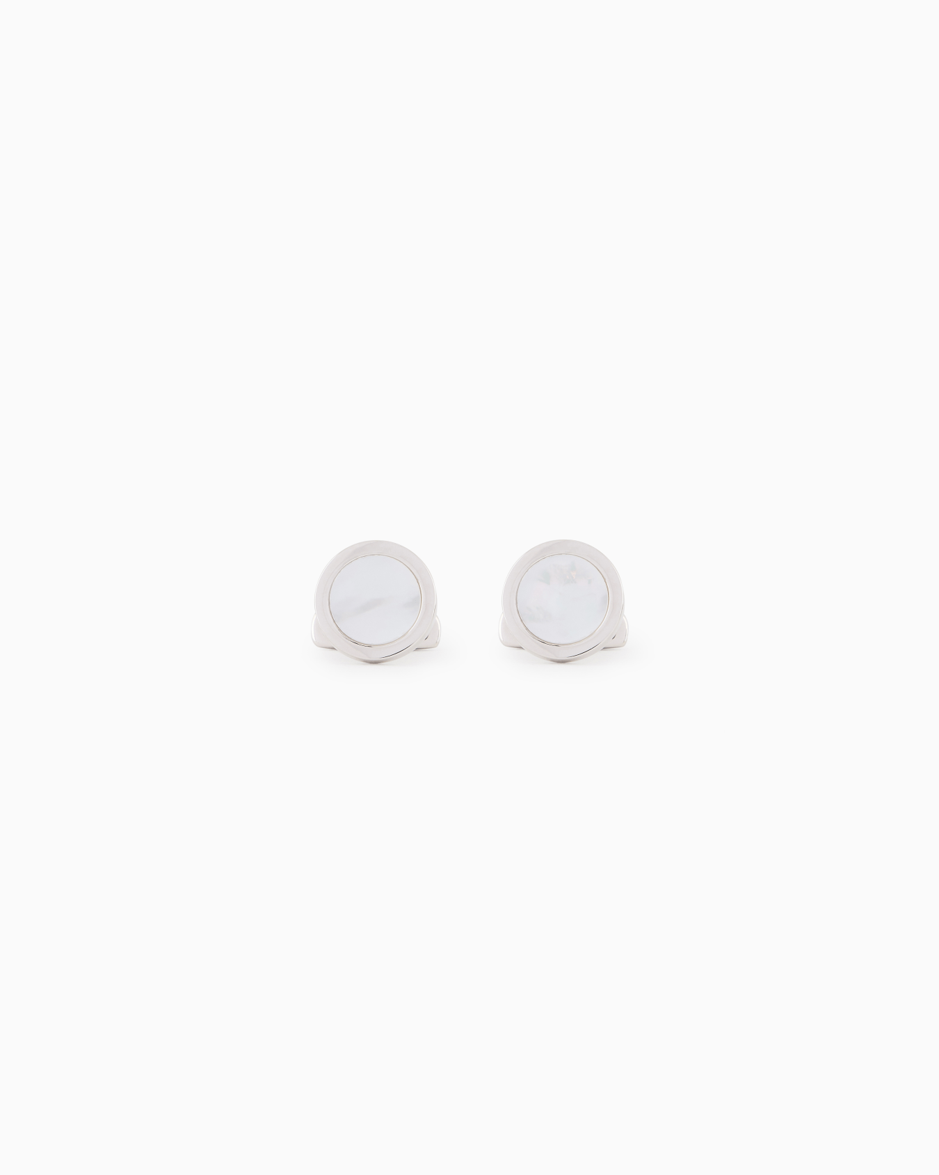 Mother-of-pearl and sterling silver cufflinks Slide 0