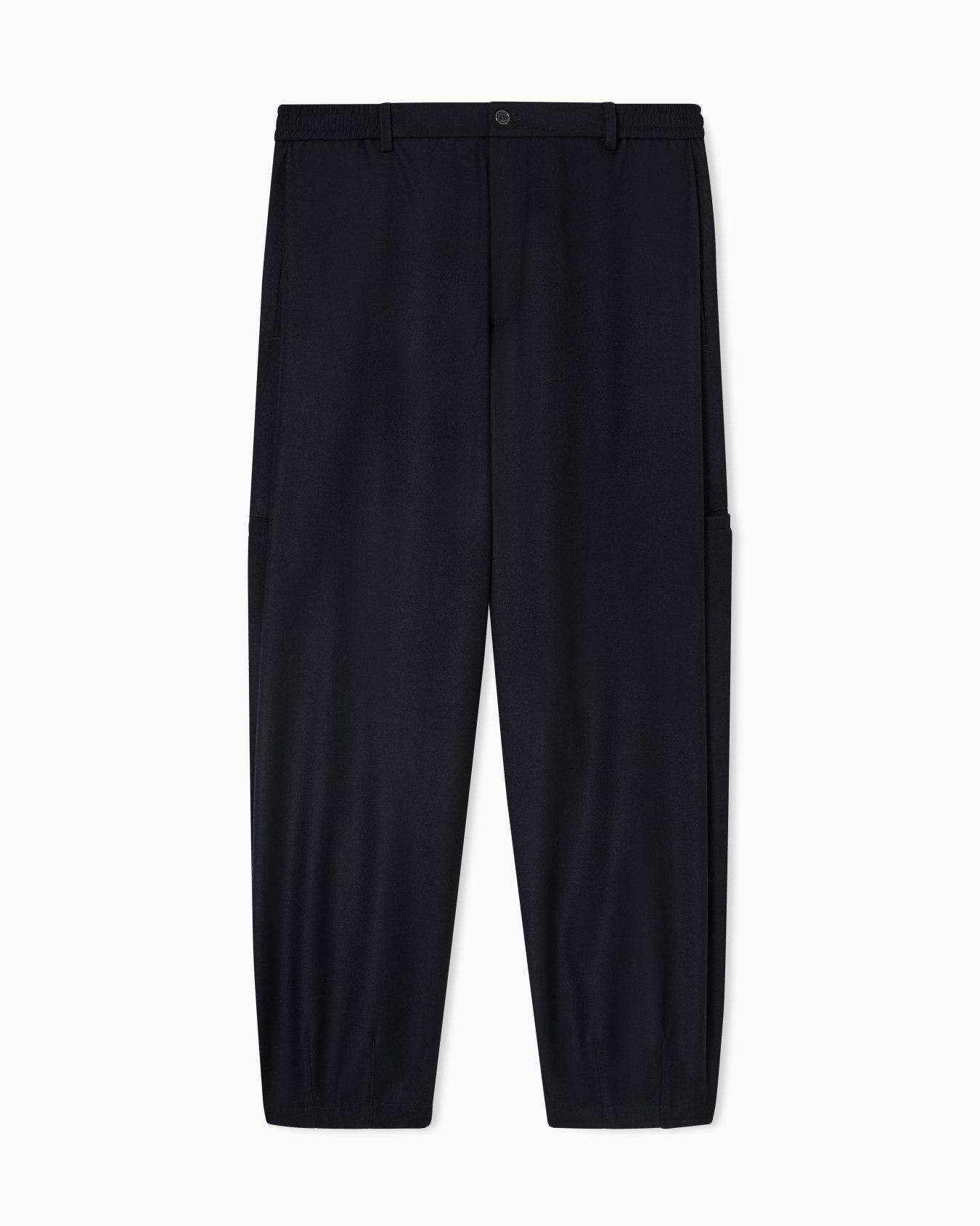 Pantalones sin pinzas en paño de lana ligera Diapositiva 0