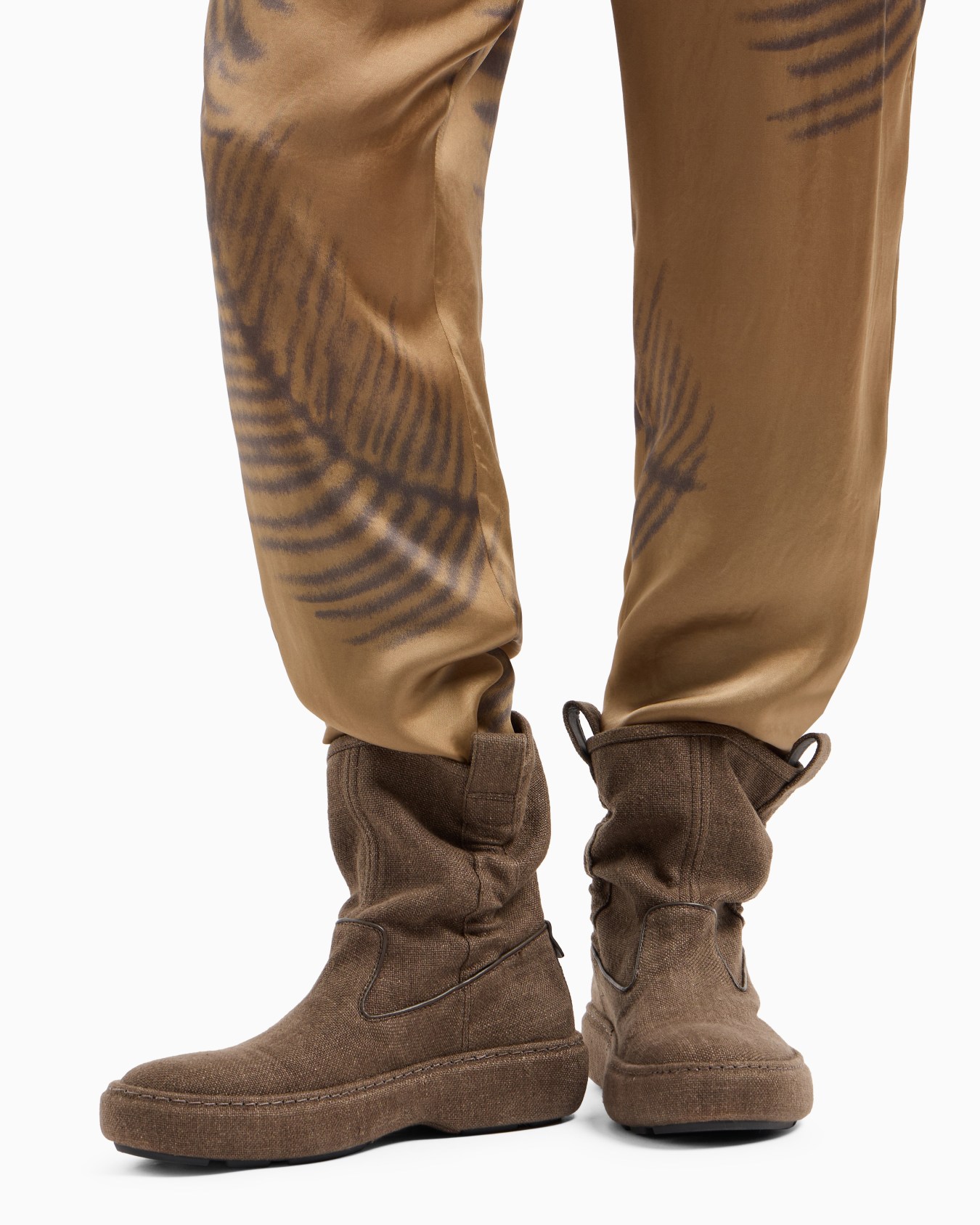 Pantalones con cordón en la cintura de cupro estampado Diapositiva 6