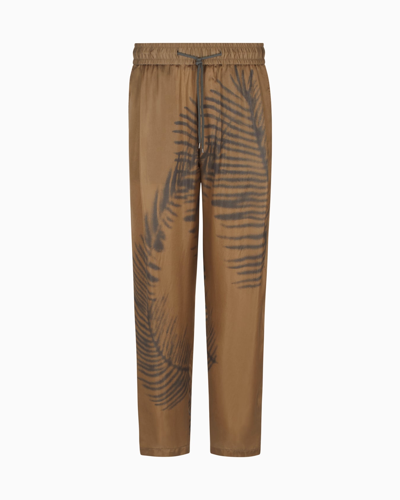 Pantalones con cordón en la cintura de cupro estampado Diapositiva 0