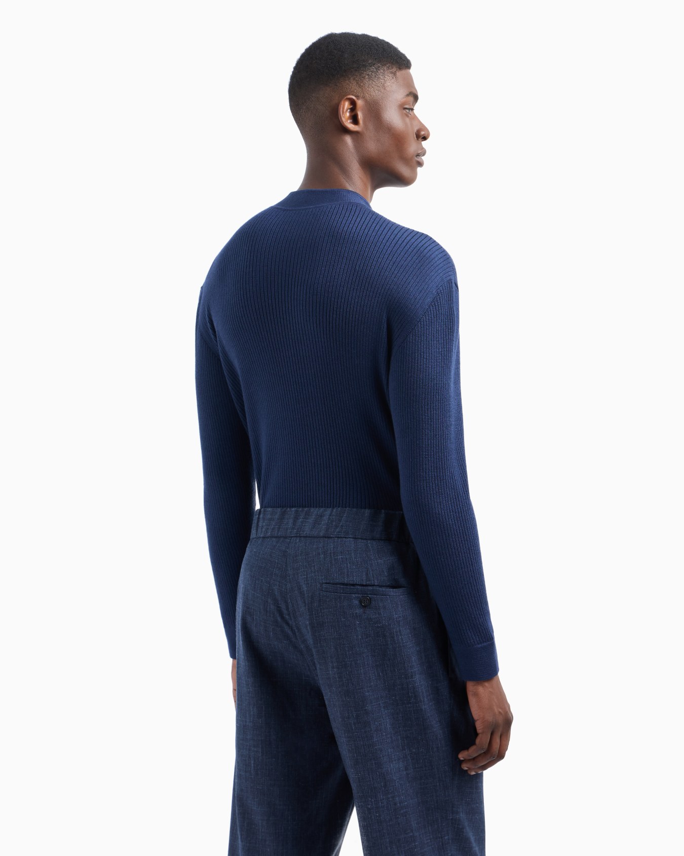 Ribbed cashmere and silk zip-up cardigan Slide 3