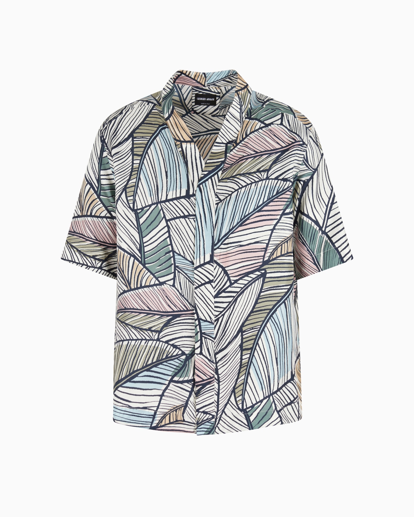 Camisa de seda estampada y manga corta Diapositiva 0