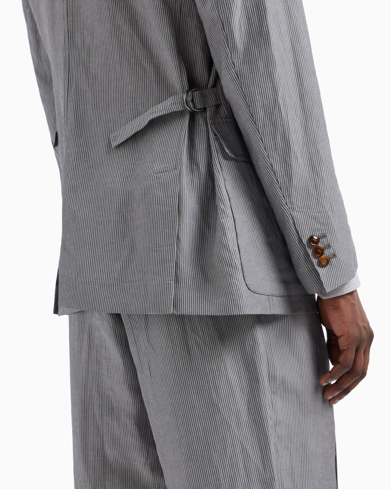 Viscose and linen single-breasted jacket Slide 6