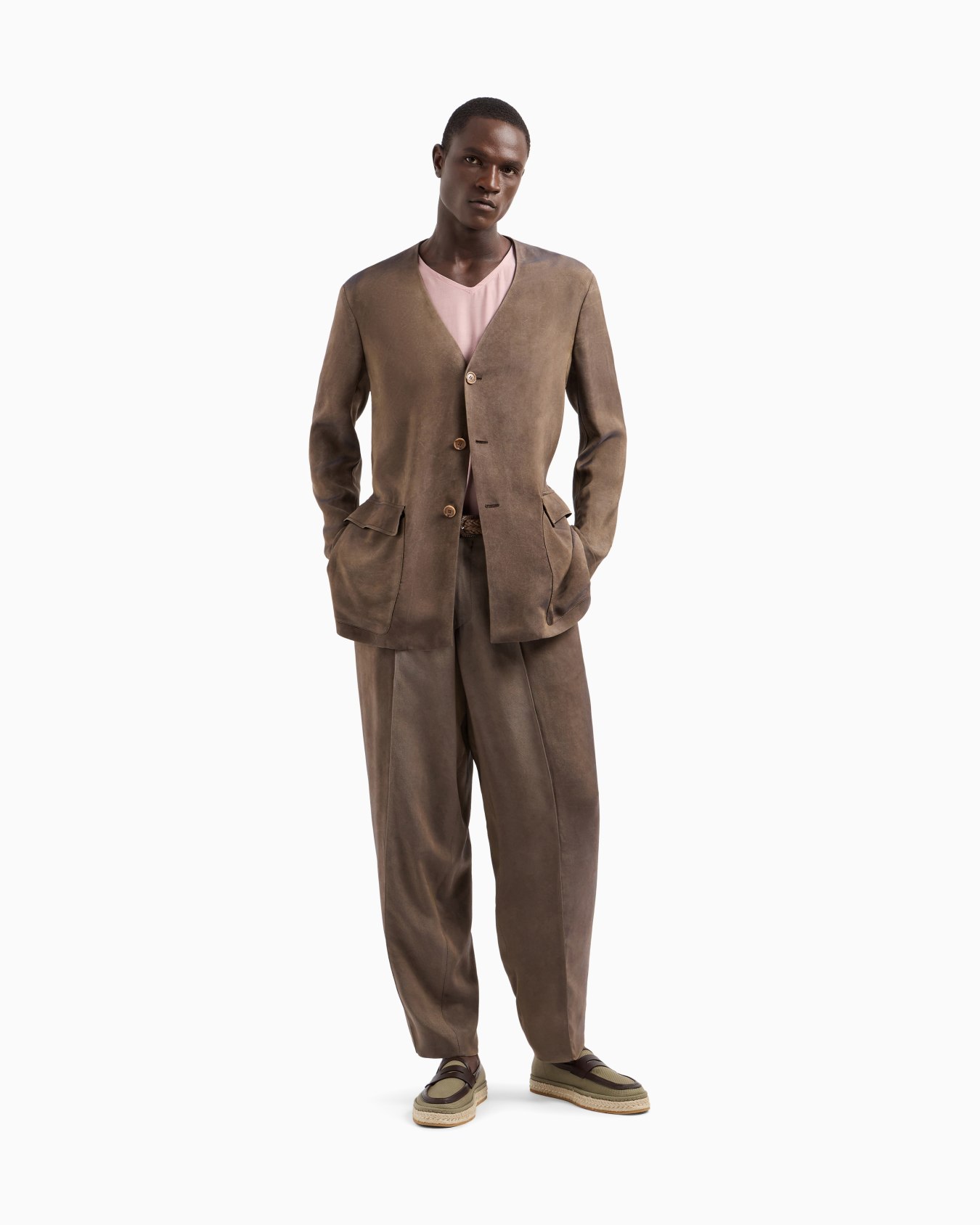 Viscose twill single-breasted jacket Slide 2
