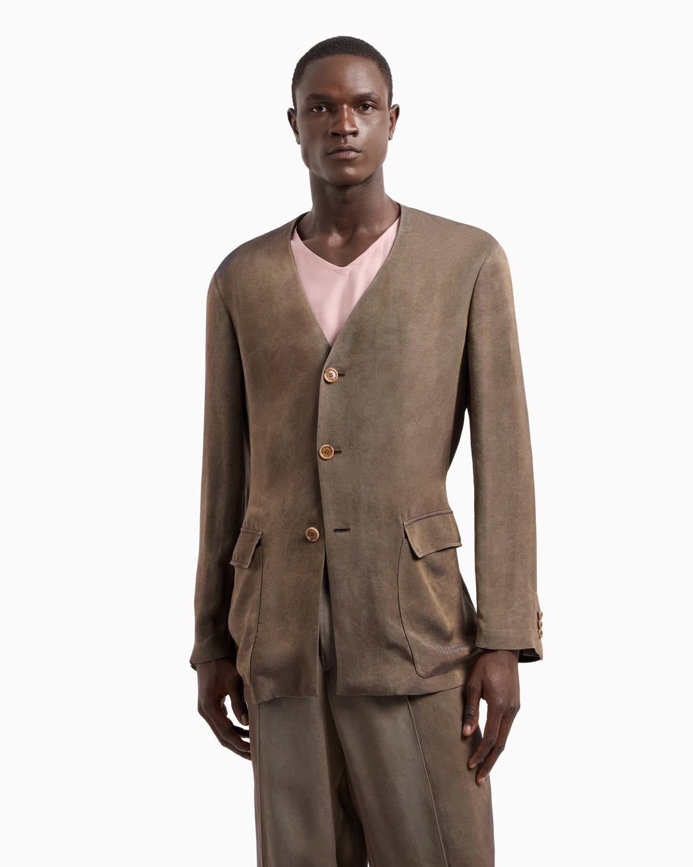 Viscose twill single-breasted jacket Slide 4