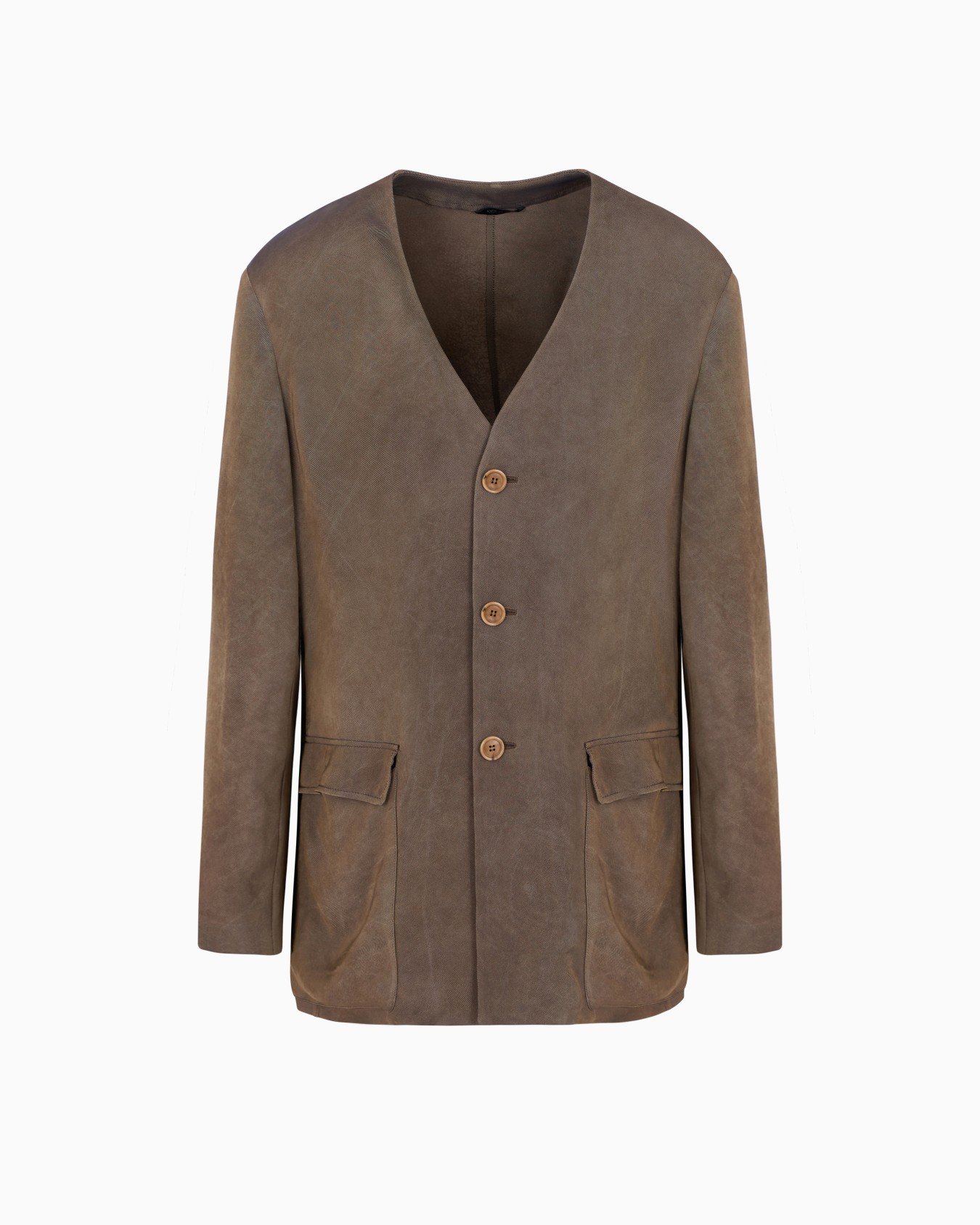 Viscose twill single-breasted jacket Slide 0