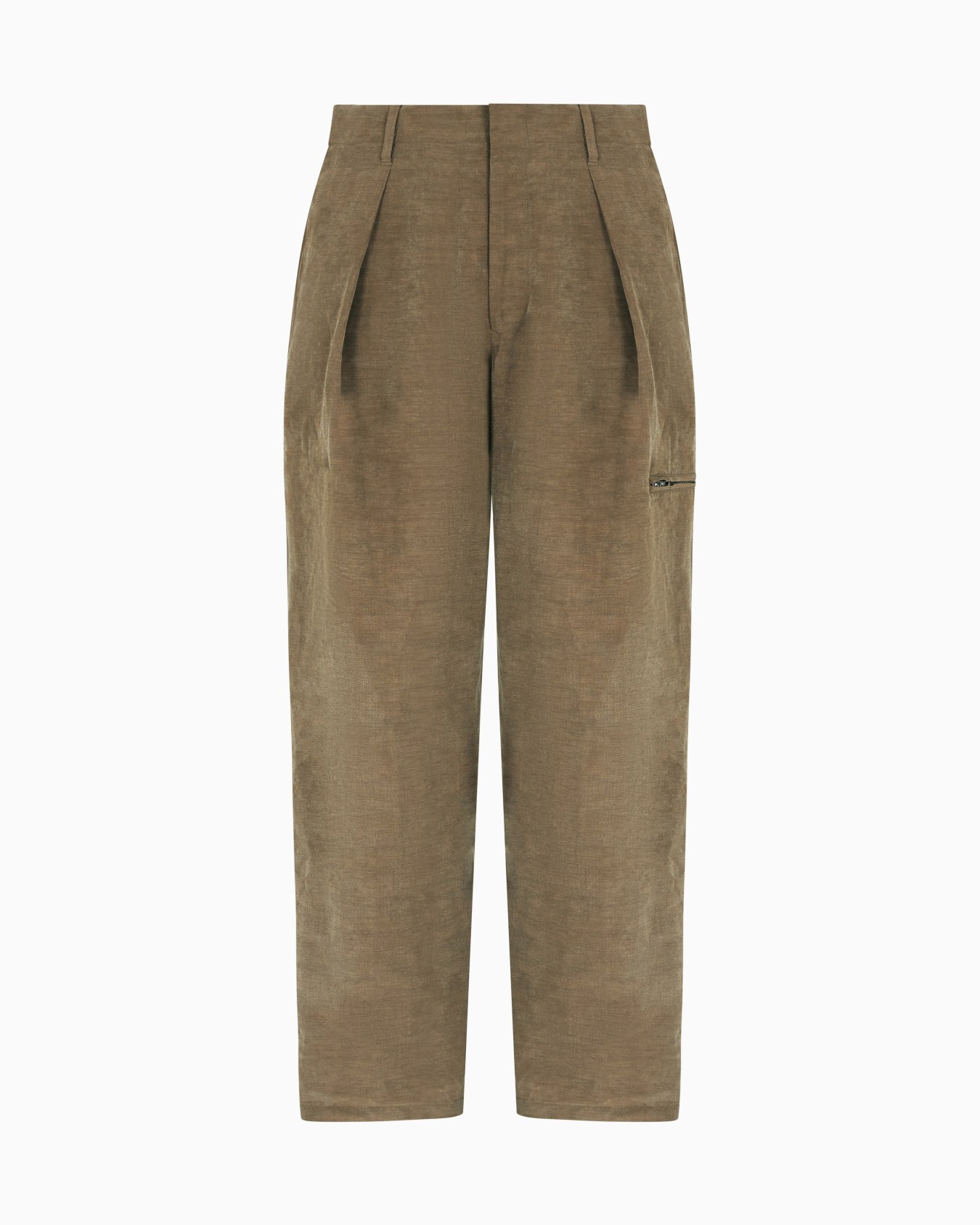 Pantalones de una pinza en lino y lyocell Diapositiva 0