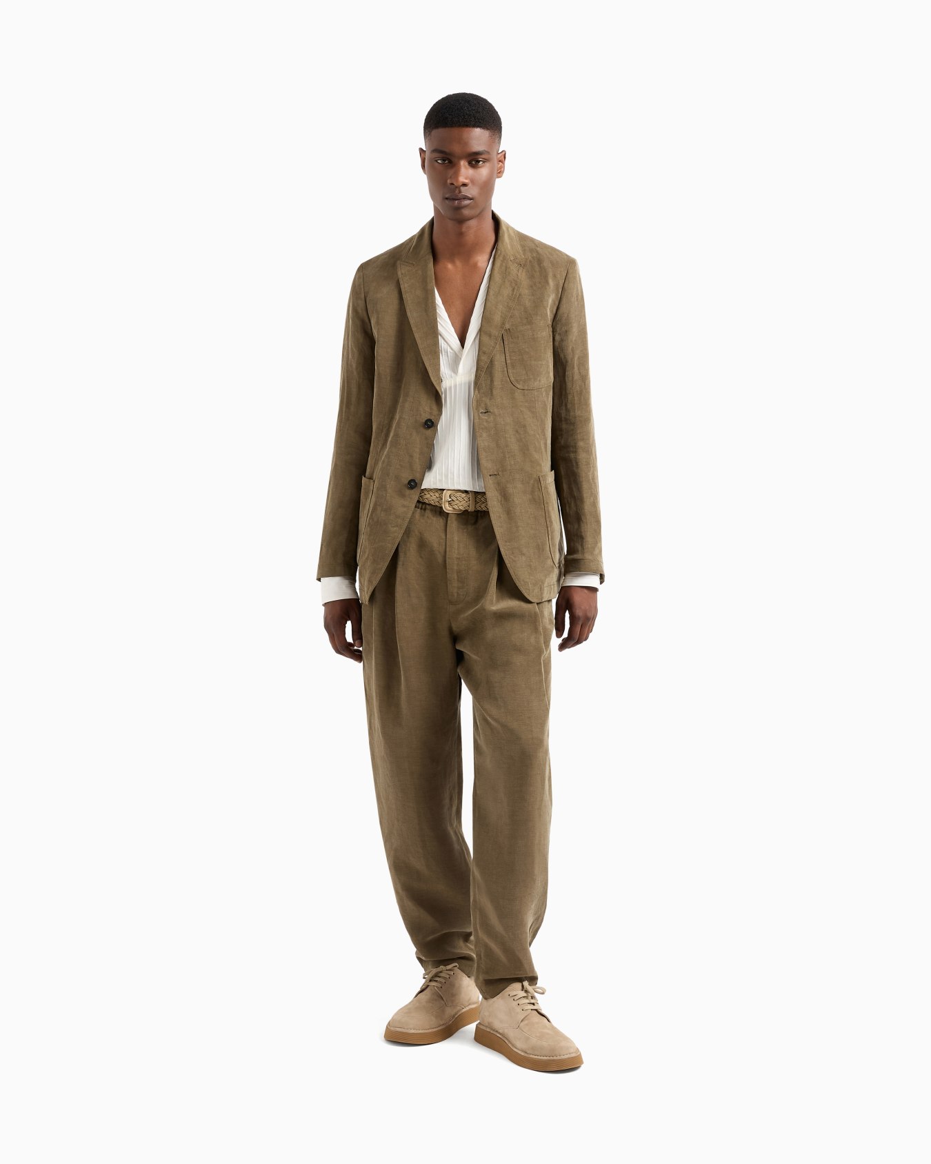 Double-pleat trousers in linen and Lyocell Slide 2