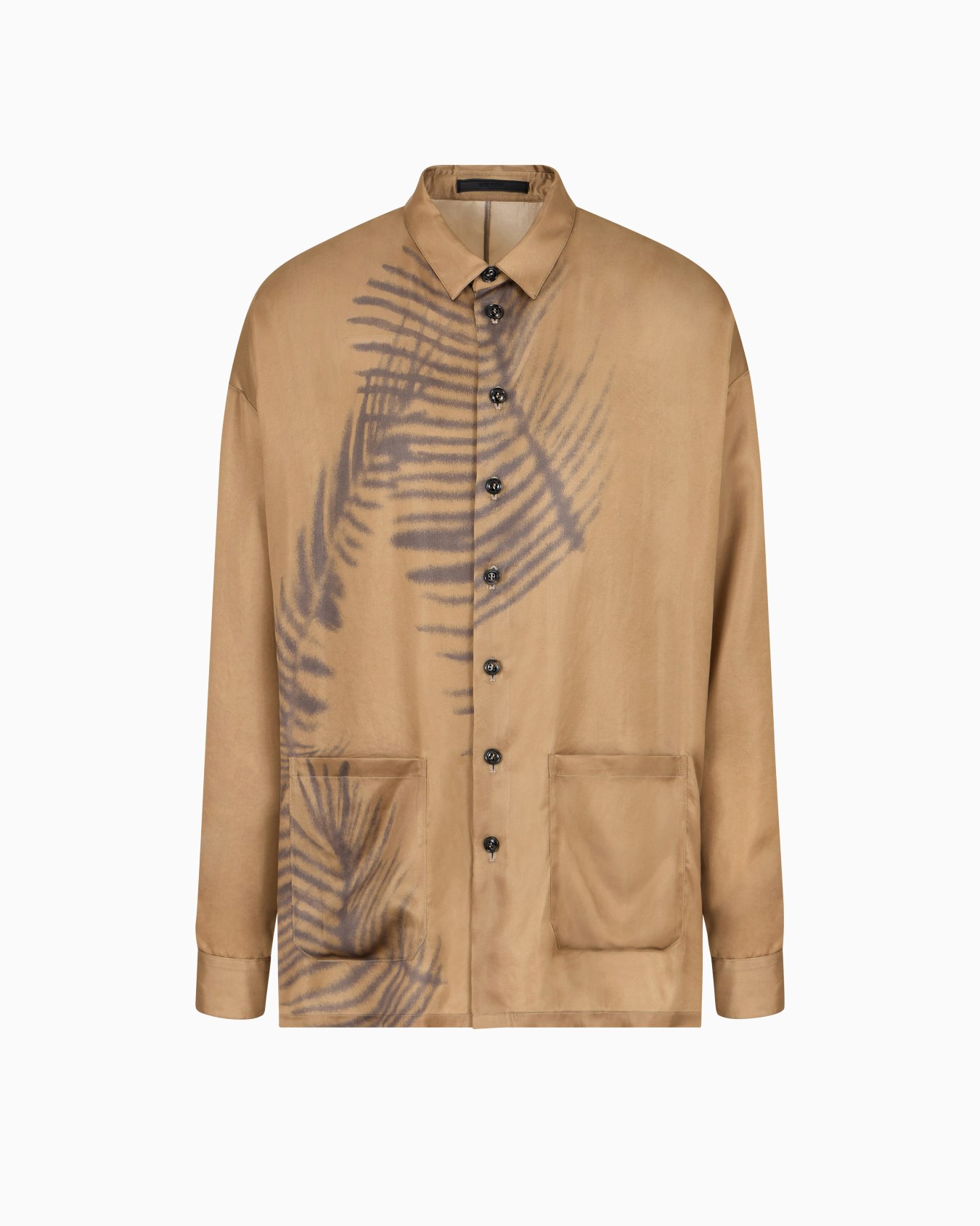 Hemdjacke aus bedrucktem Cupro Folie 0
