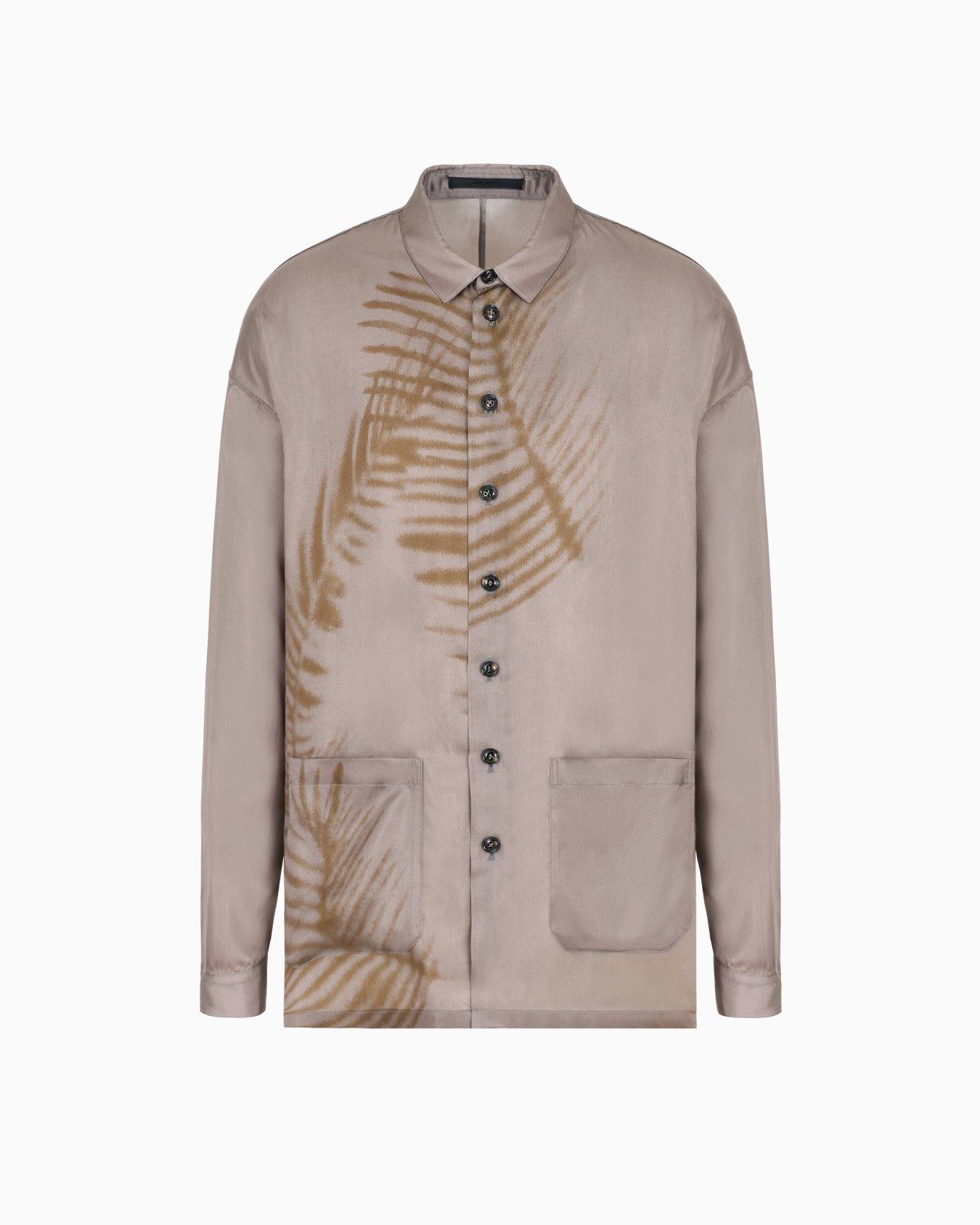 Hemdjacke aus bedrucktem Cupro Folie 0