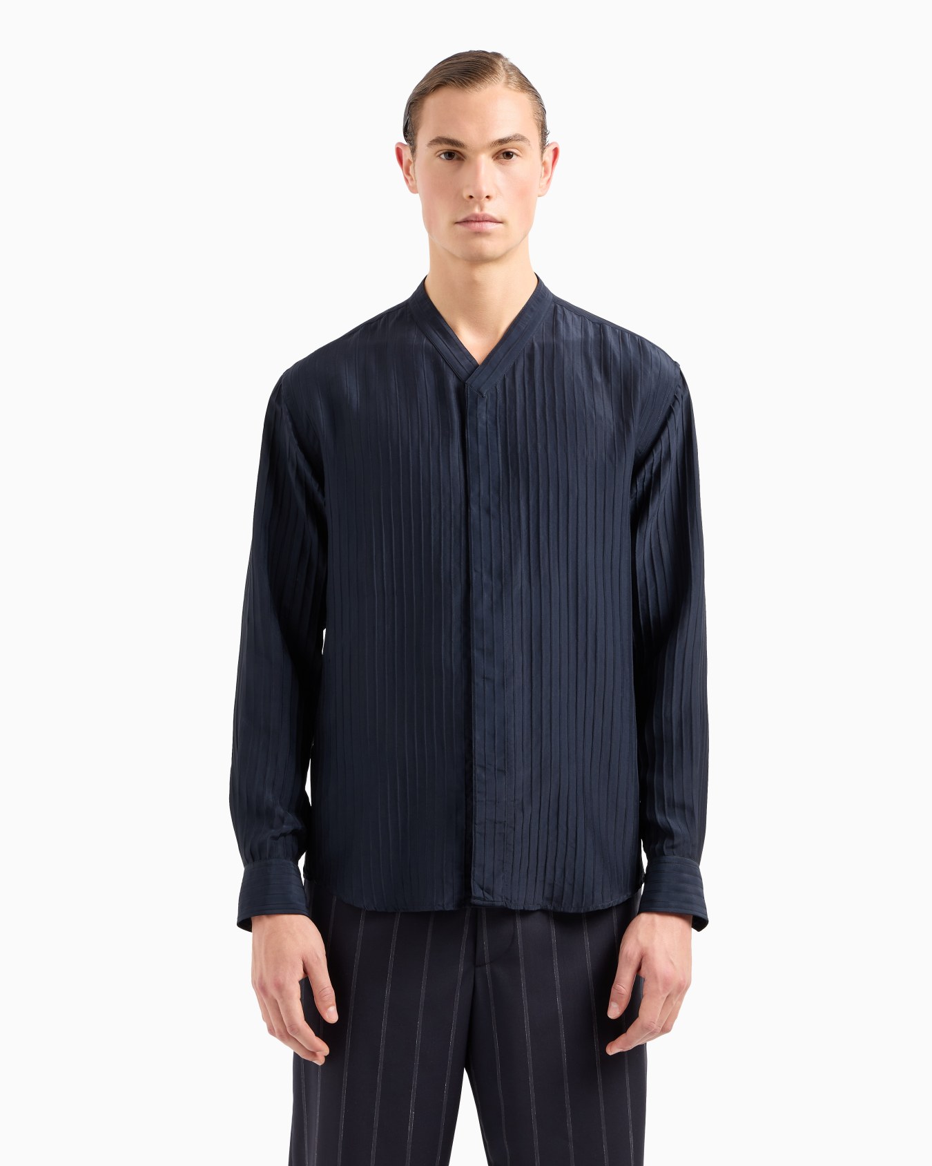 Viscose and silk jacquard shirt Slide 3