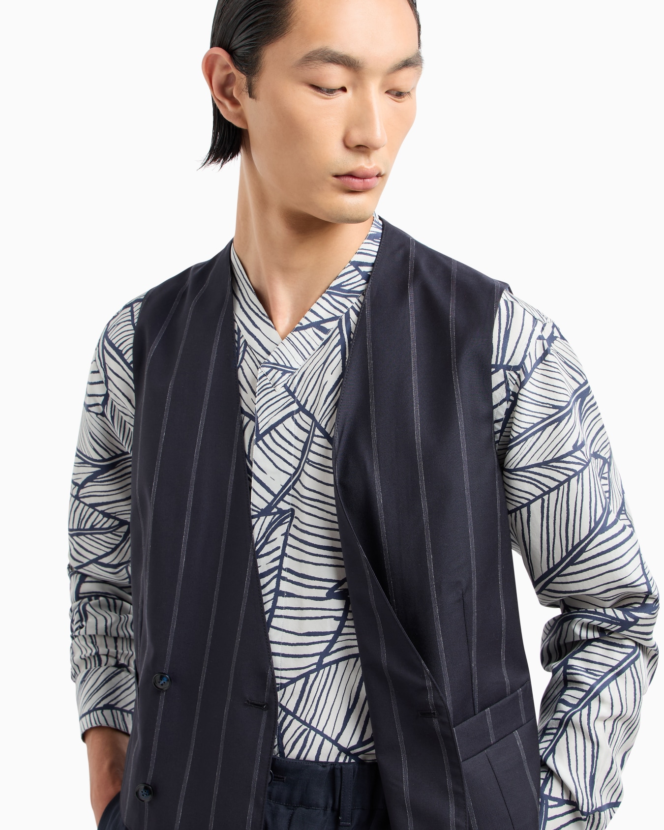 Camisa en habotai de seda estampada Diapositiva 6