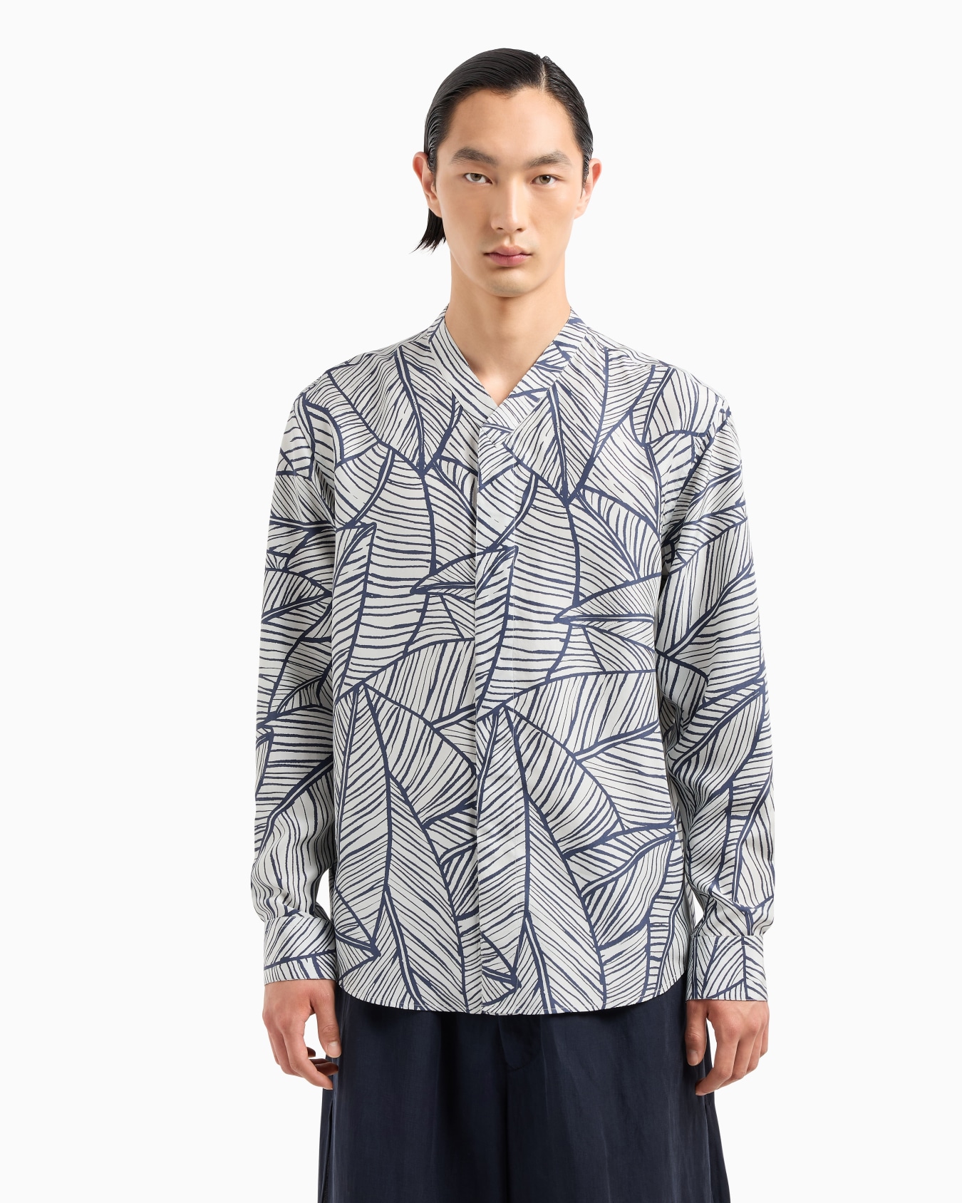 Camisa en habotai de seda estampada Diapositiva 3