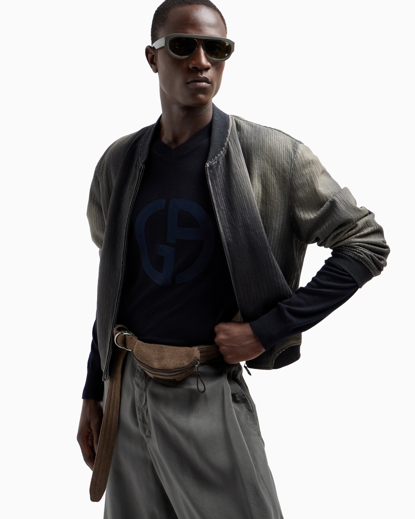 Blouson en nappa ajouré et imprimé Diapositive 6